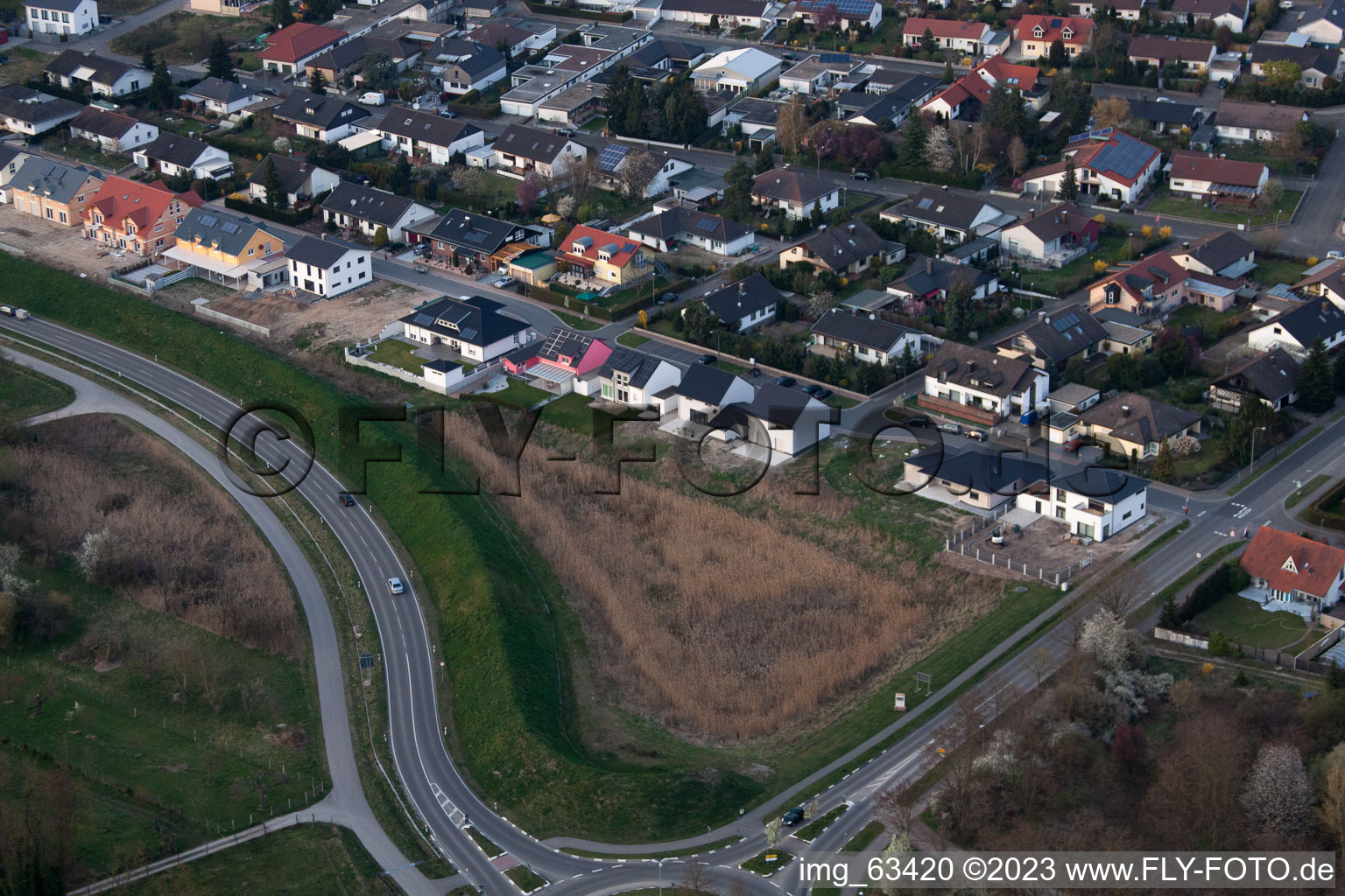 Jockgrim im Bundesland Rheinland-Pfalz, Deutschland von einer Drohne aus