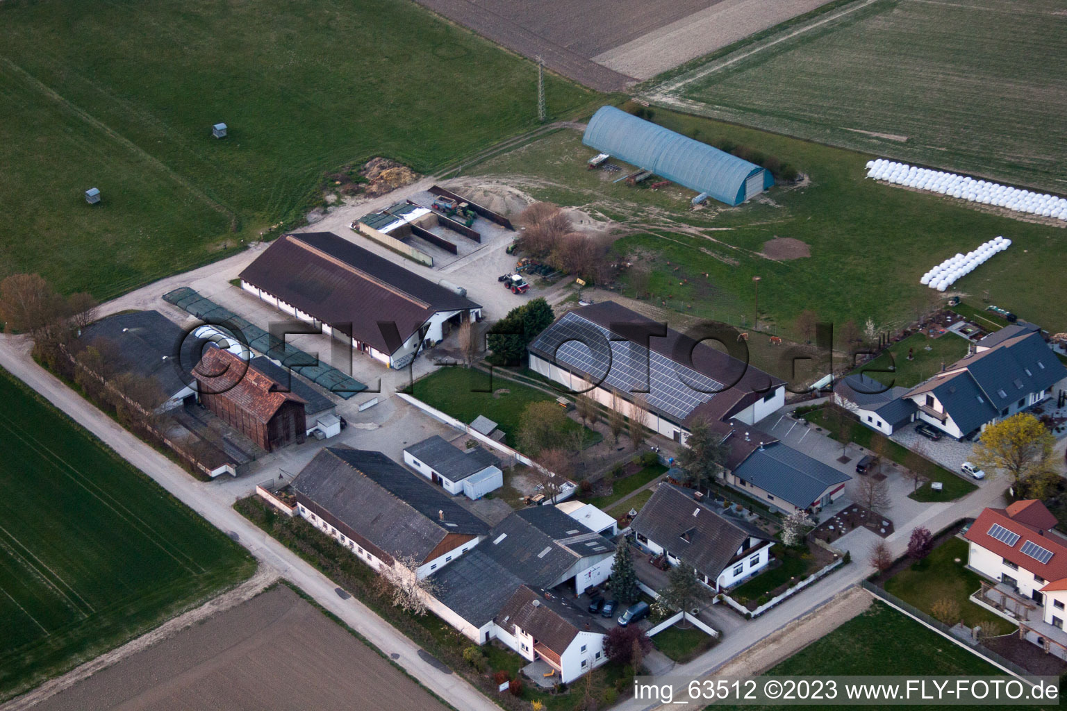 Neupotz im Bundesland Rheinland-Pfalz, Deutschland von der Drohne aus gesehen