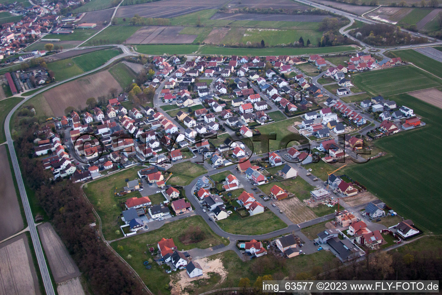 Hardtwald im Bundesland Rheinland-Pfalz, Deutschland aus der Drohnenperspektive