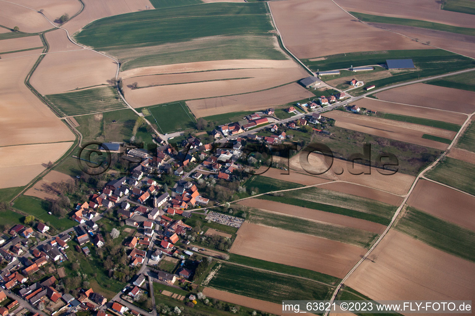 Luftbild von Siegen im Bundesland Bas-Rhin, Frankreich