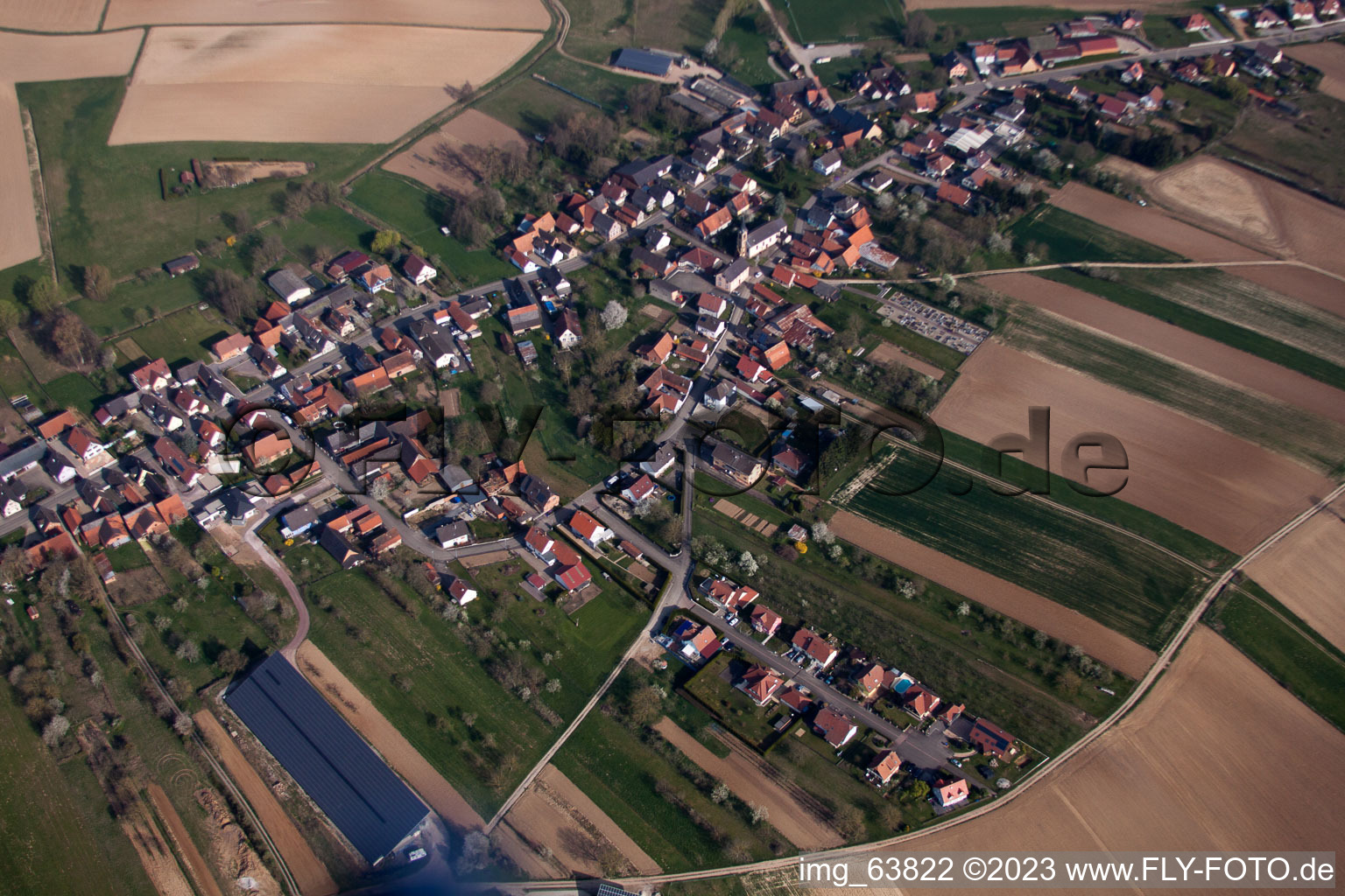 Luftaufnahme von Siegen im Bundesland Bas-Rhin, Frankreich