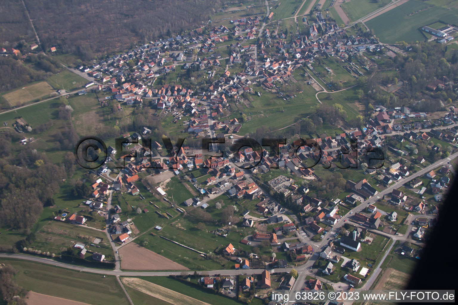 Scheibenhardt im Bundesland Rheinland-Pfalz, Deutschland aus der Luft betrachtet