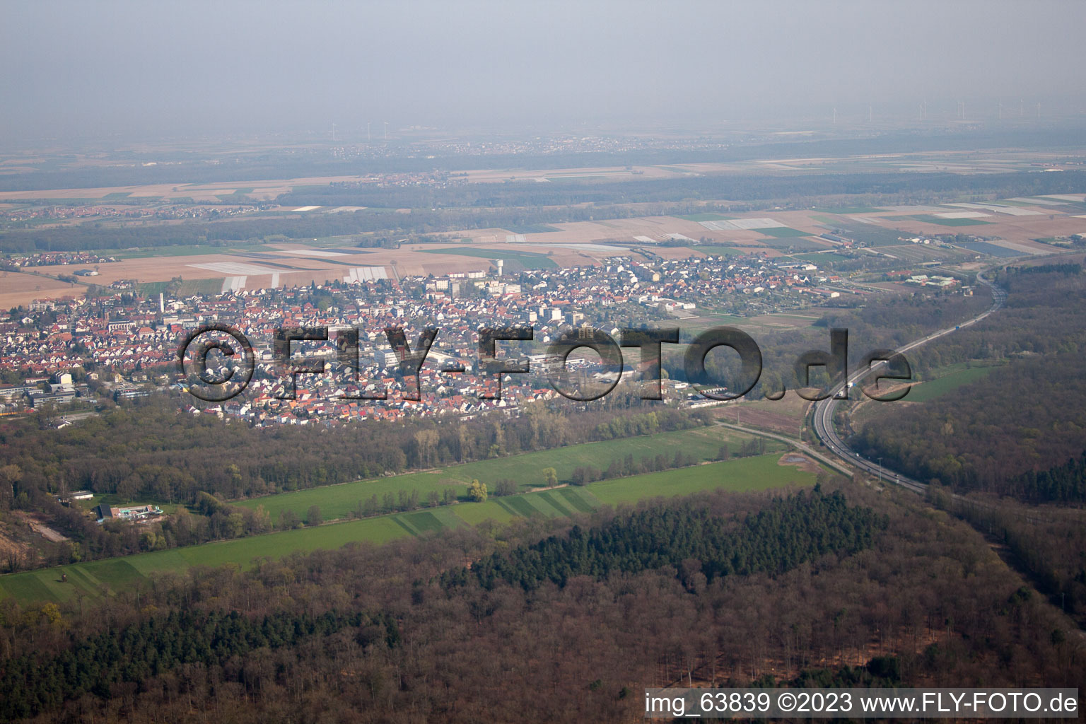 Kandel im Bundesland Rheinland-Pfalz, Deutschland von oben