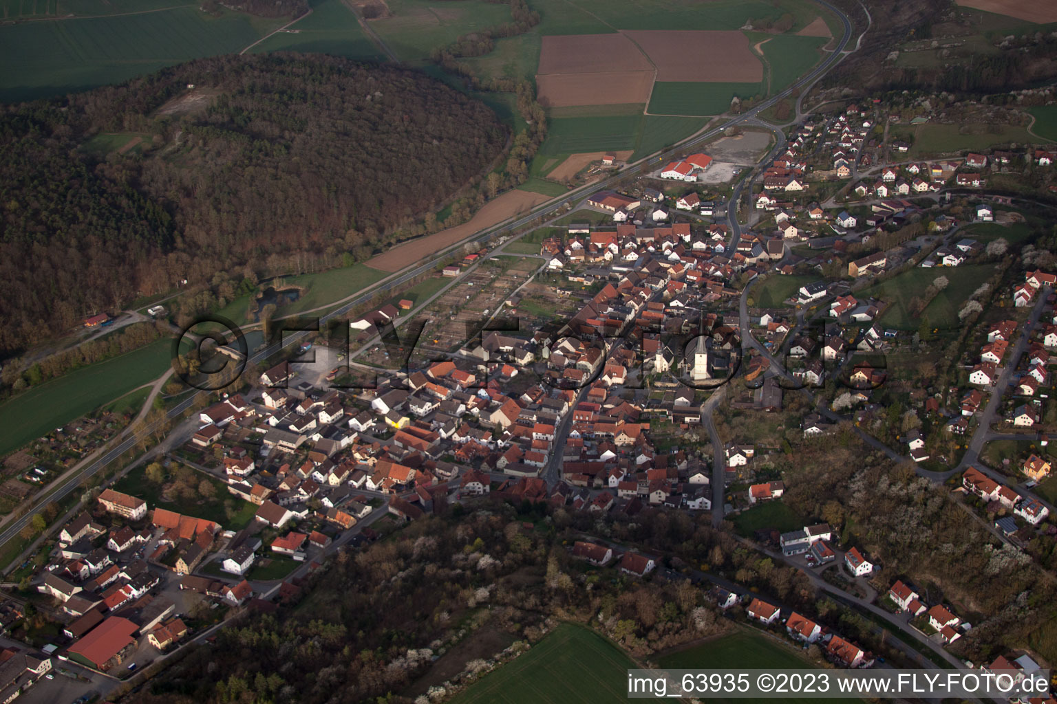 Luftbild von Hollstadt im Bundesland Bayern, Deutschland