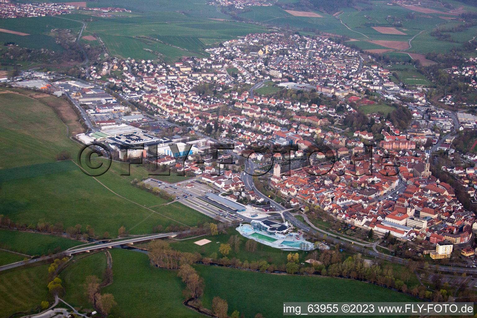 Luftbild von Bad Neuhaus an der Saale im Bundesland Bayern, Deutschland