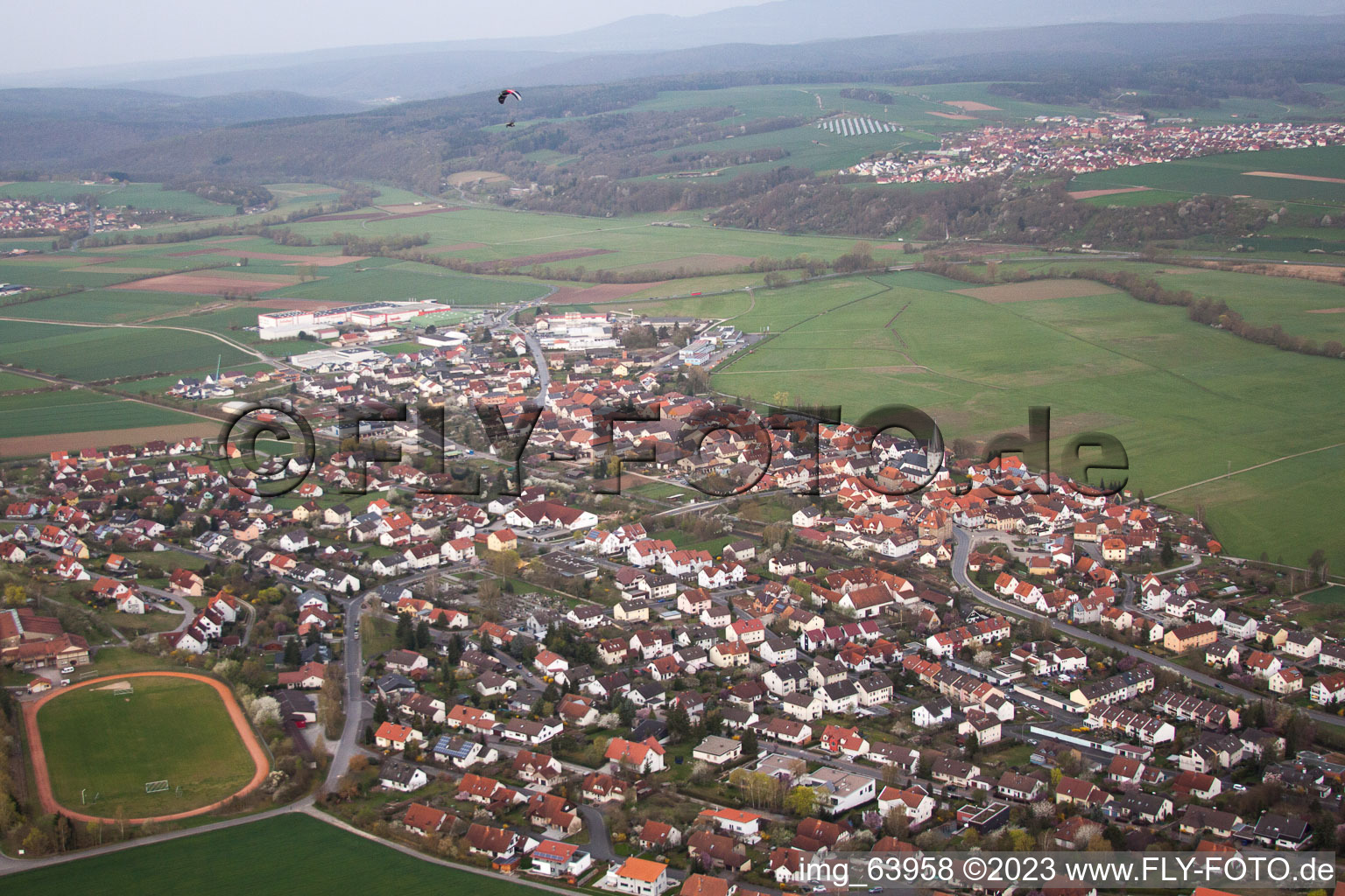 Luftbild von Bad Neustadt an der Saale im Bundesland Bayern, Deutschland