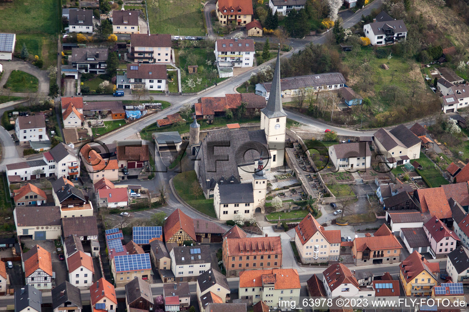 Hollstadt im Bundesland Bayern, Deutschland aus der Luft
