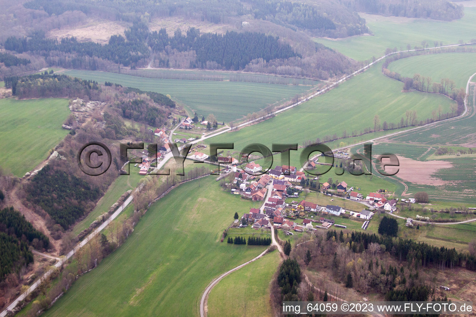 Luftbild von Völkershausen im Bundesland Thüringen, Deutschland