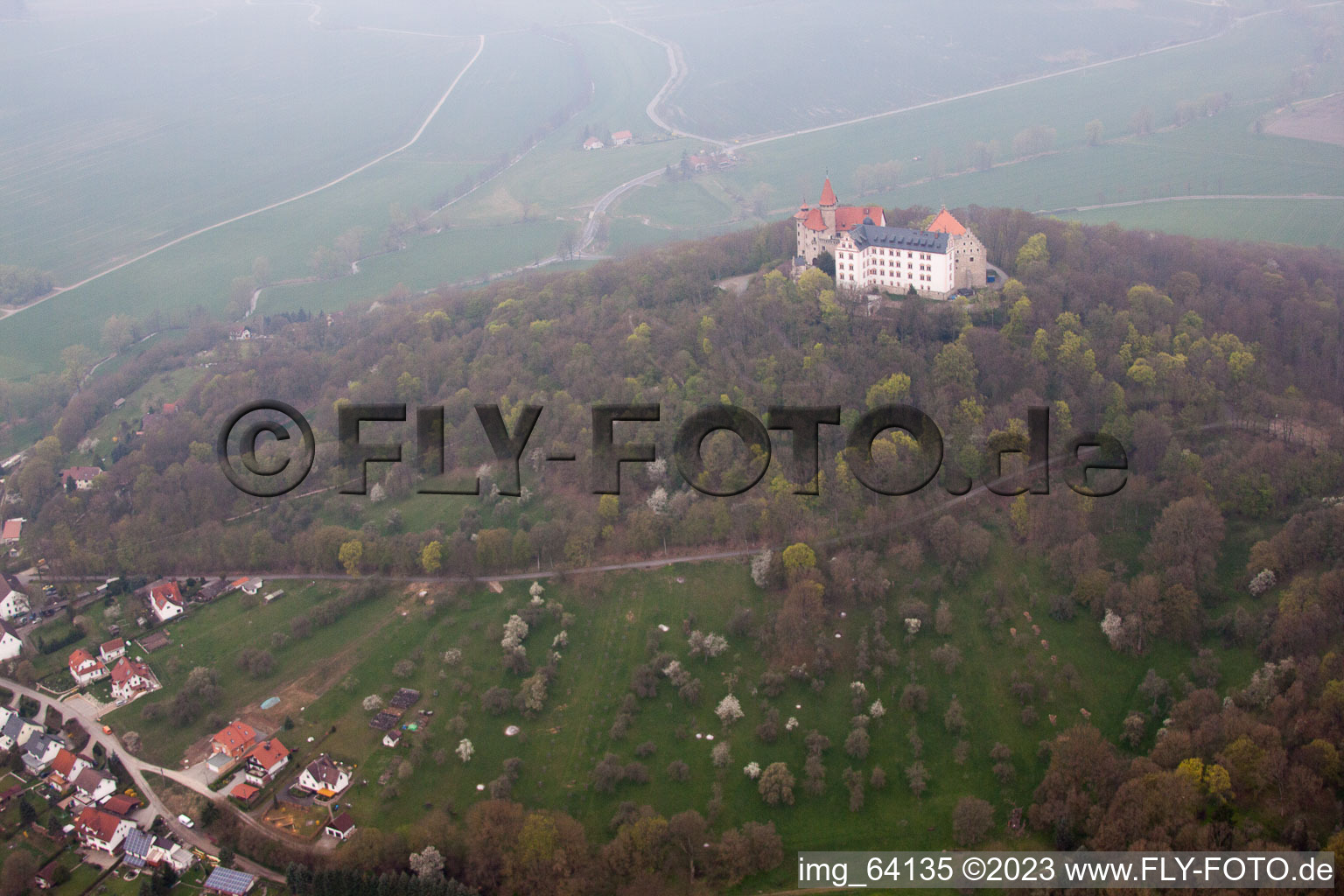 Luftbild von Heldburg, Burg Heldburg in Bad Colberg-Heldburg im Bundesland Thüringen, Deutschland