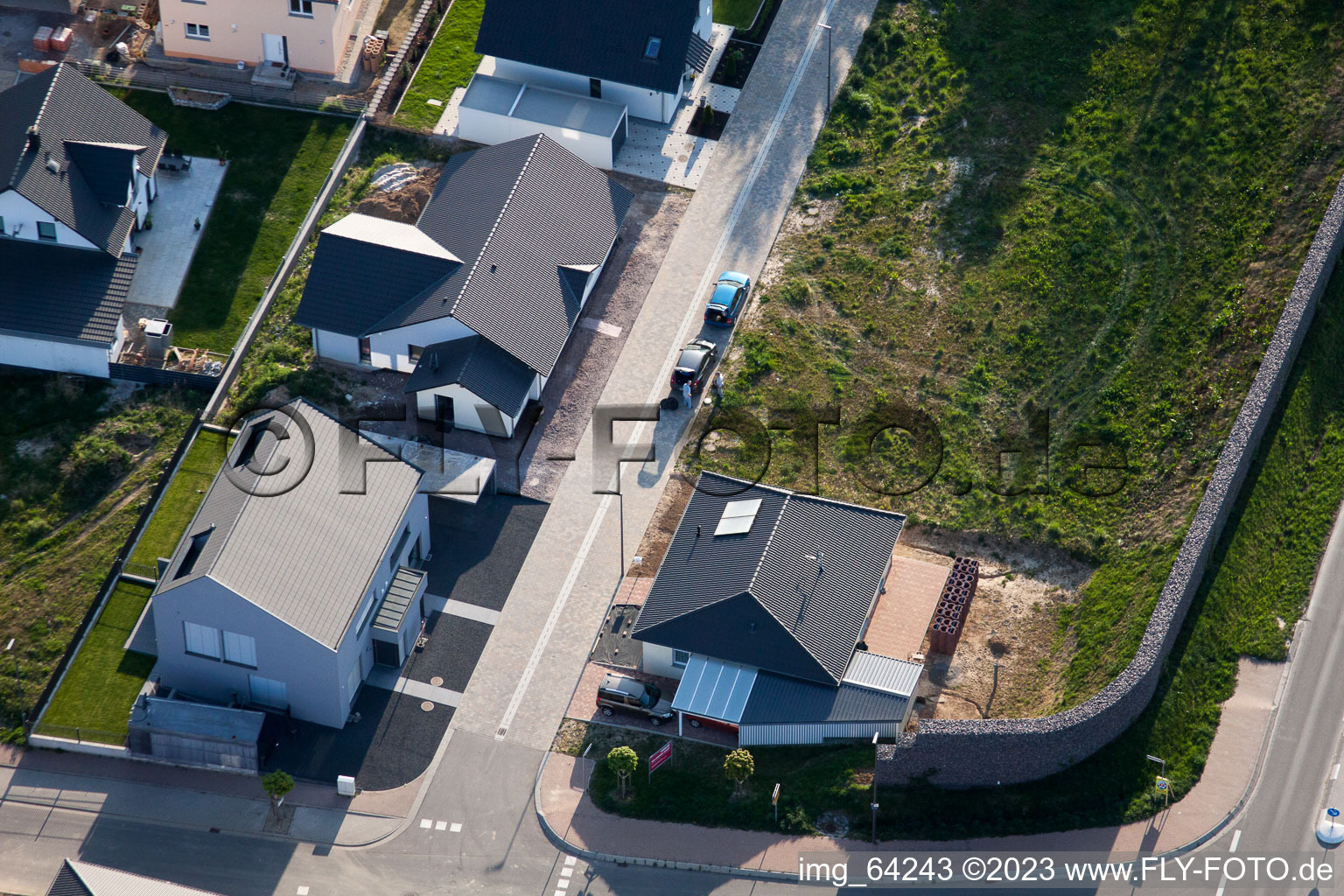 Minfeld, Neubaugebiet Ost im Bundesland Rheinland-Pfalz, Deutschland aus der Luft betrachtet