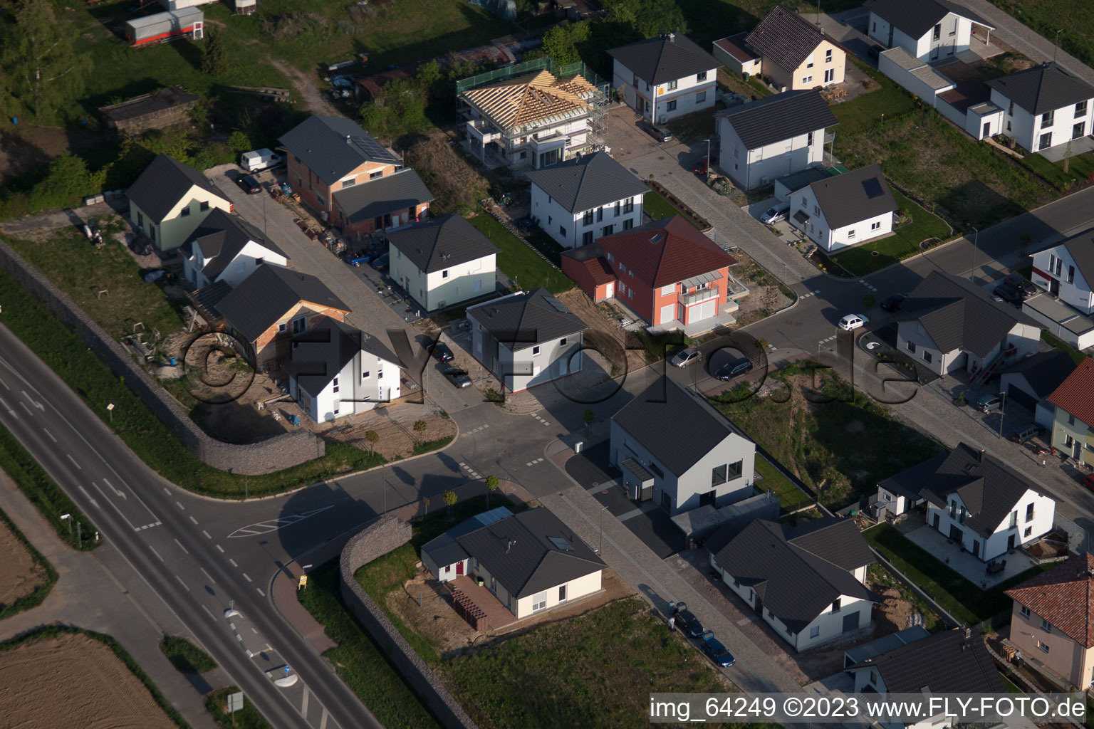 Luftbild von Minfeld, Neubaugebiet Ost im Bundesland Rheinland-Pfalz, Deutschland