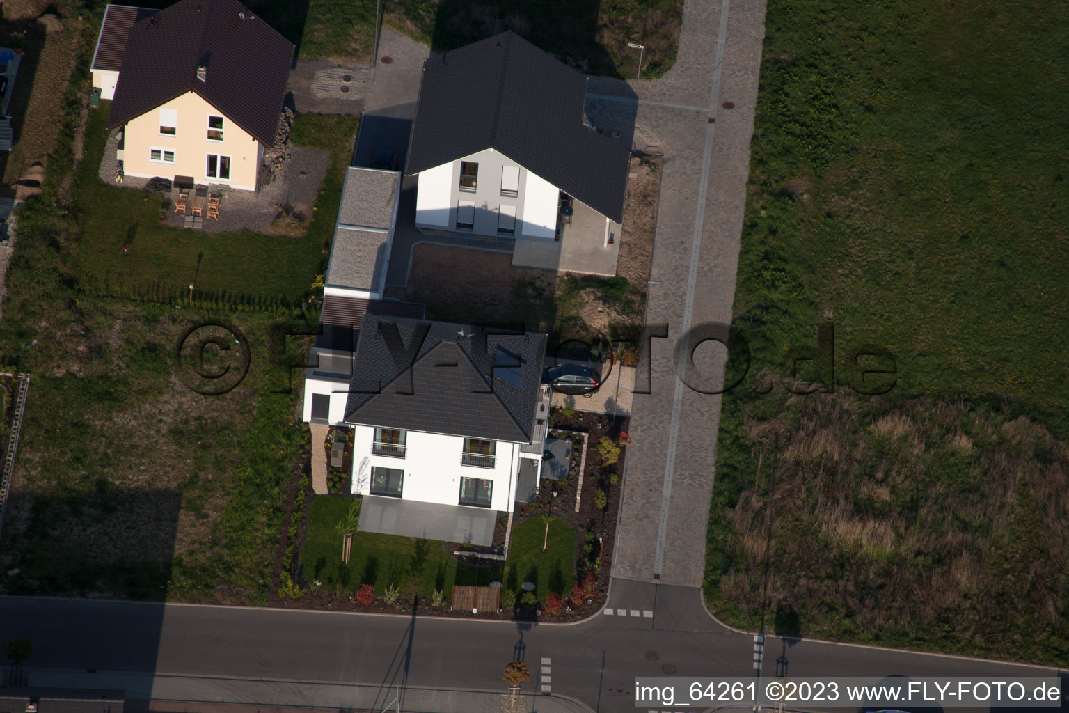 Drohnenbild von Minfeld, Neubaugebiet Ost im Bundesland Rheinland-Pfalz, Deutschland