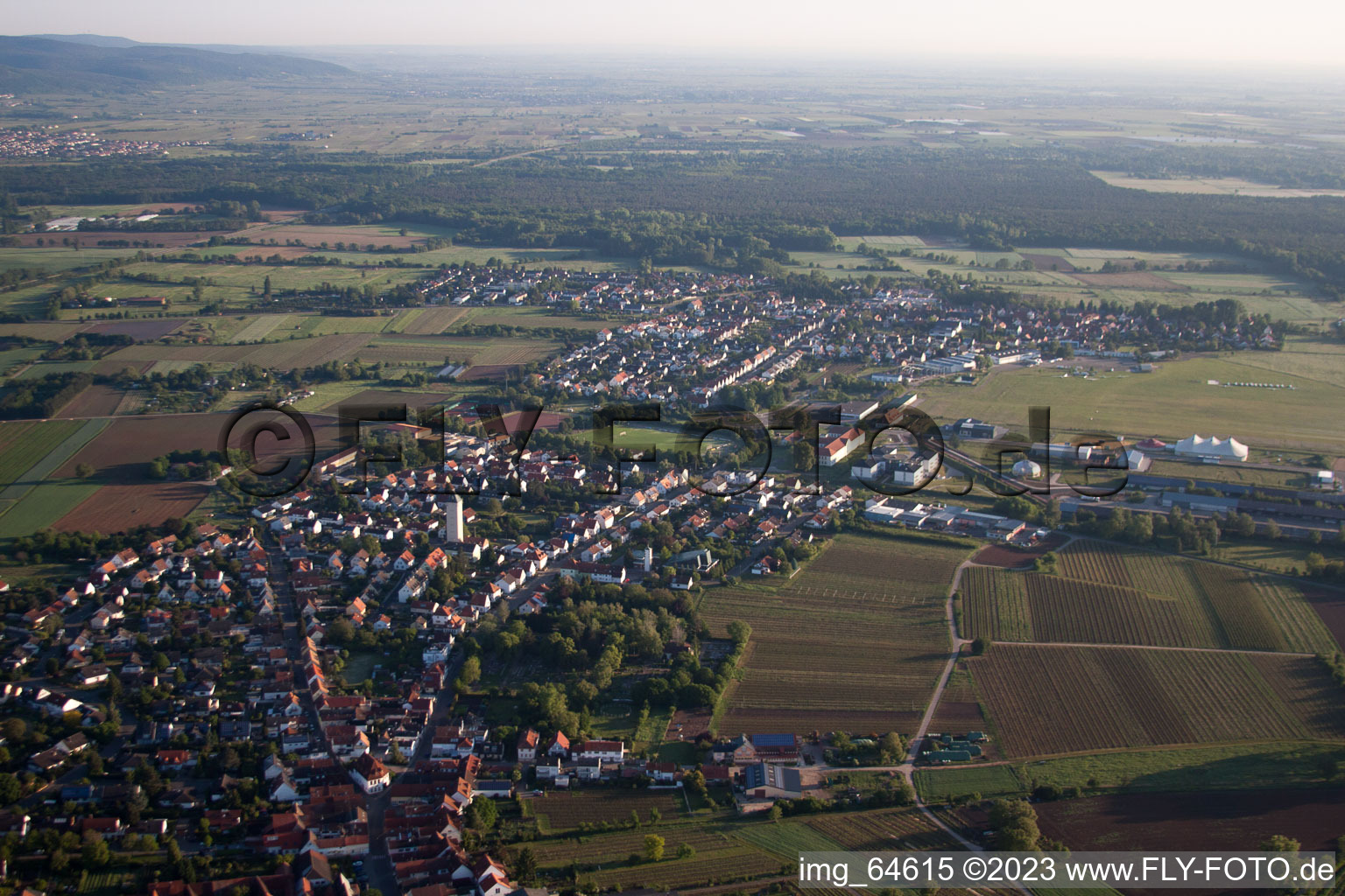 Luftbild von Goethestr im Ortsteil Lachen in Neustadt an der Weinstraße im Bundesland Rheinland-Pfalz, Deutschland