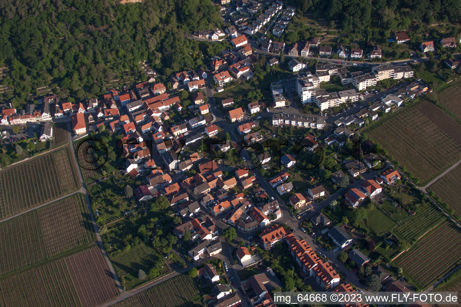Luftaufnahme von Mandelring im Ortsteil Haardt in Neustadt an der Weinstraße im Bundesland Rheinland-Pfalz, Deutschland