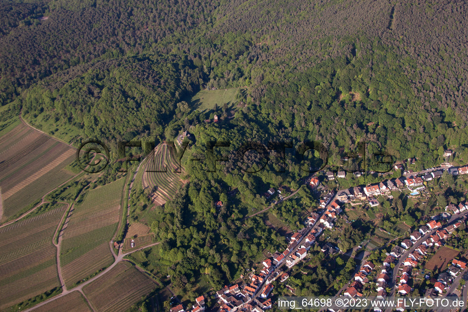 Sankt Martin im Bundesland Rheinland-Pfalz, Deutschland aus der Drohnenperspektive