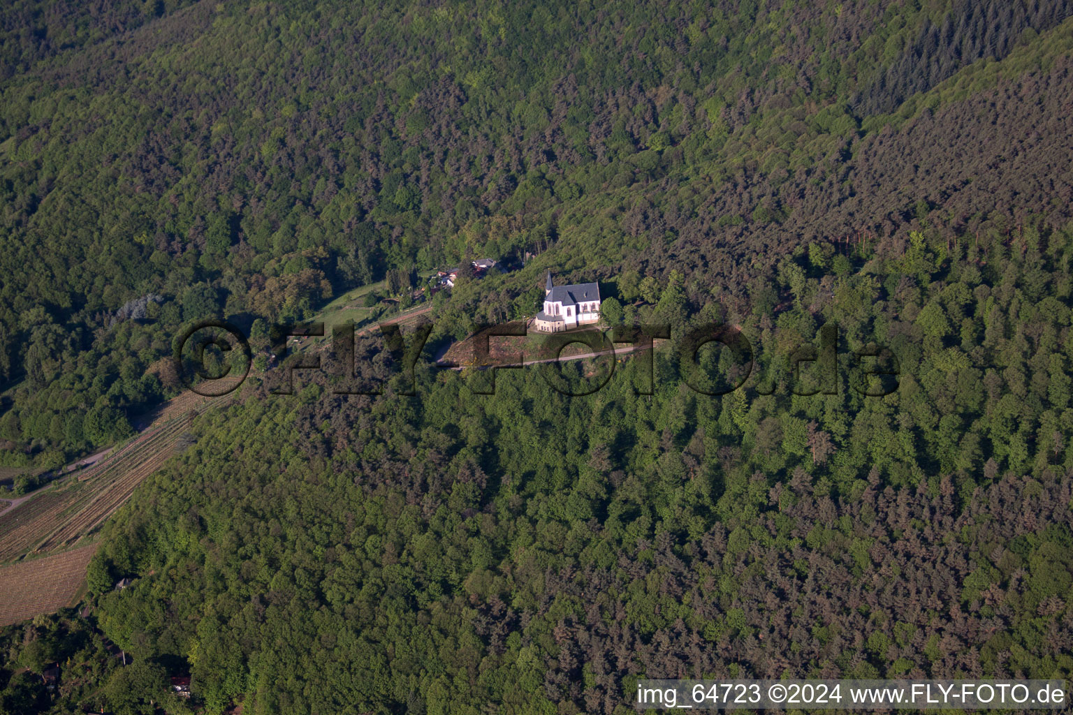 Schrägluftbild von Burrweiler im Bundesland Rheinland-Pfalz, Deutschland