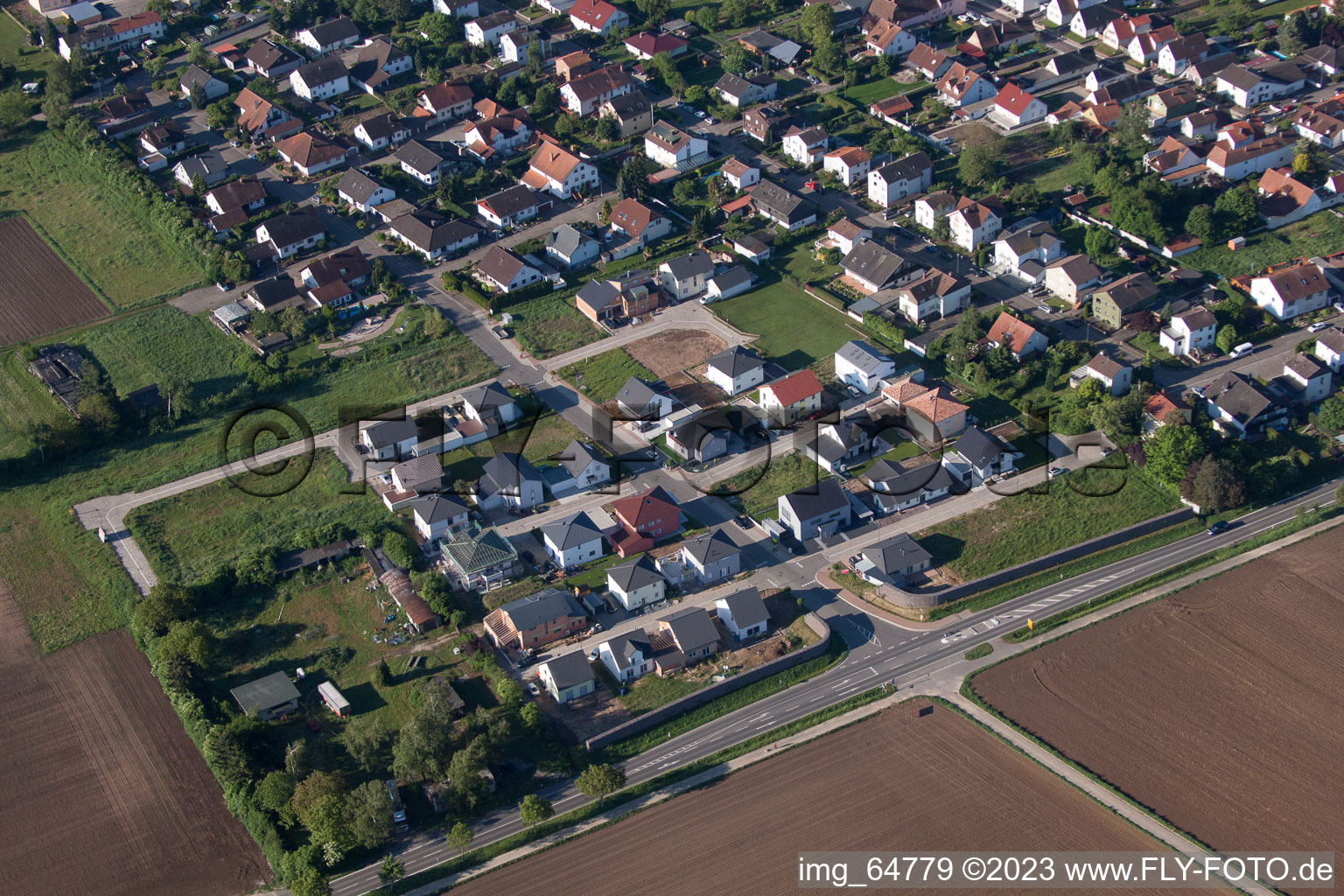 Minfeld, Neubaugebiet Ost im Bundesland Rheinland-Pfalz, Deutschland von oben