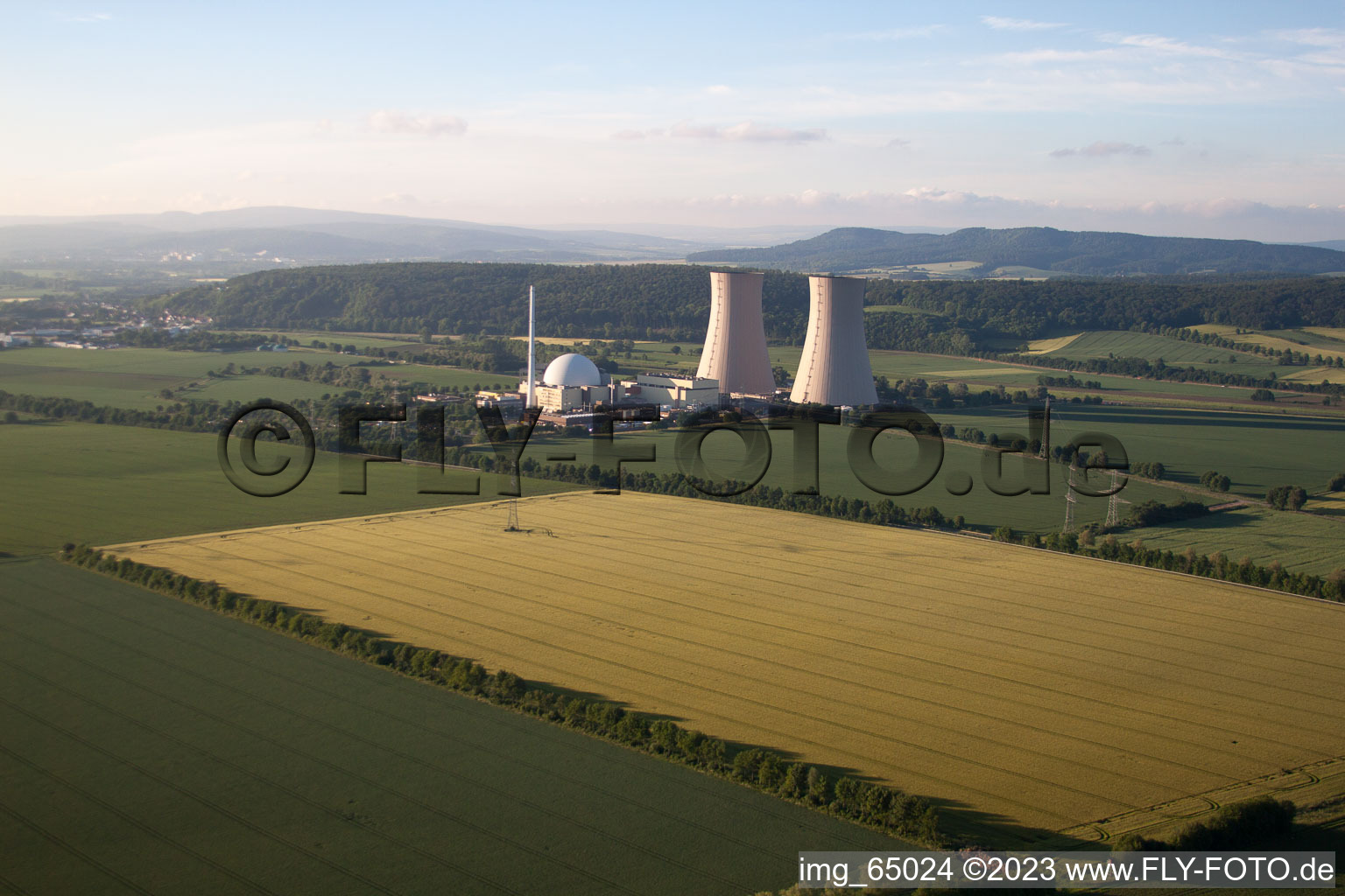 Drohnenbild von Grohnde im Bundesland Niedersachsen, Deutschland
