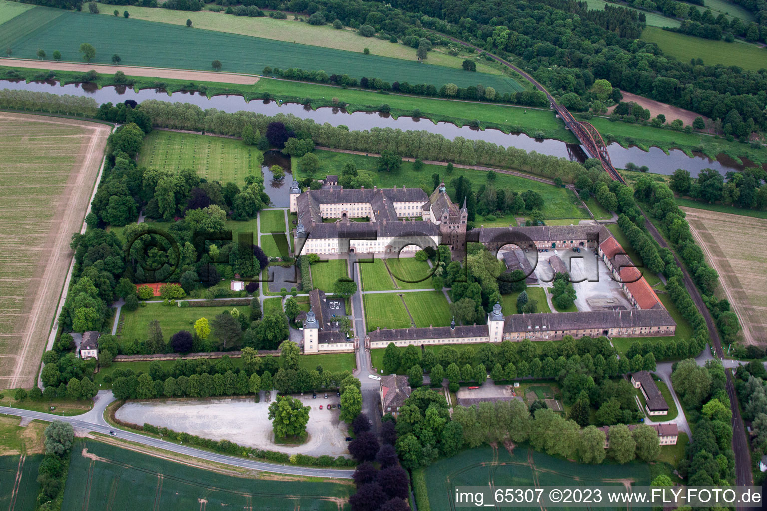 Höxter im Bundesland Nordrhein-Westfalen, Deutschland aus der Luft betrachtet