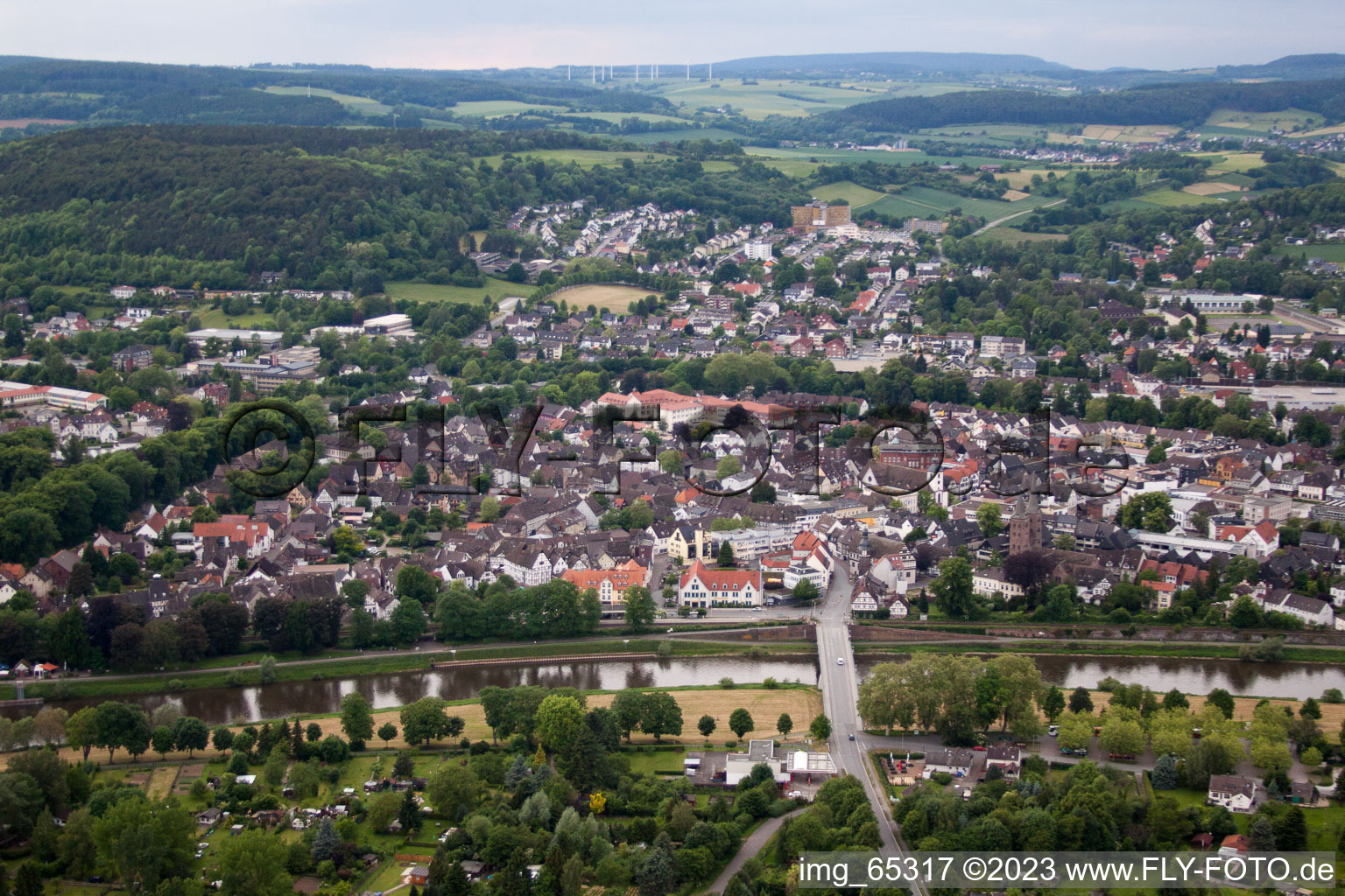 Luftaufnahme von Höxter im Bundesland Nordrhein-Westfalen, Deutschland