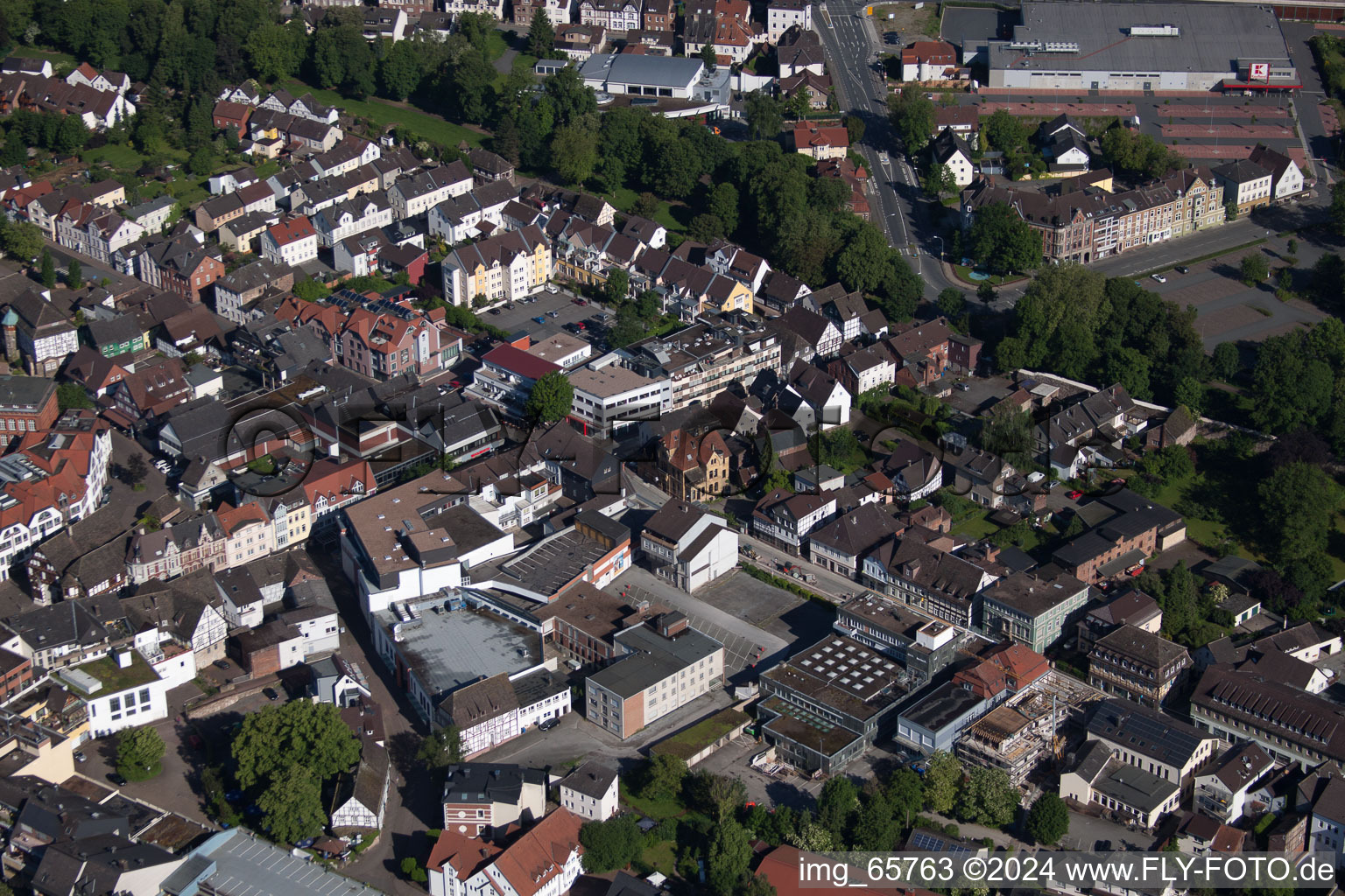 Höxter im Bundesland Nordrhein-Westfalen, Deutschland von oben