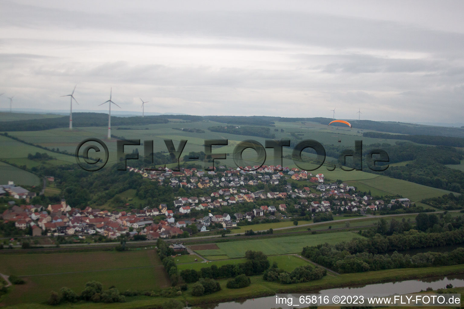 Luftbild von Gädheim im Bundesland Bayern, Deutschland