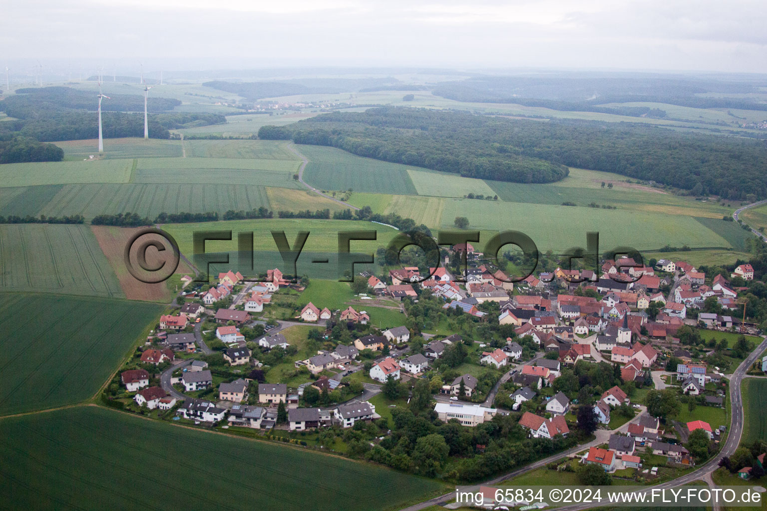 Luftbild von Dorf - Ansicht von Buch im Bundesland Bayern im Bundesland Baden-Württemberg, Deutschland