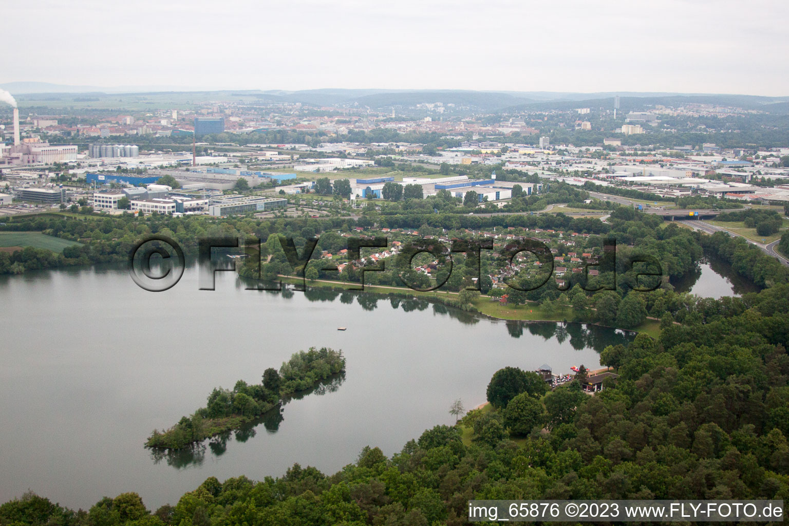 Luftbild von Schweinfurt Baggersee im Bundesland Bayern, Deutschland