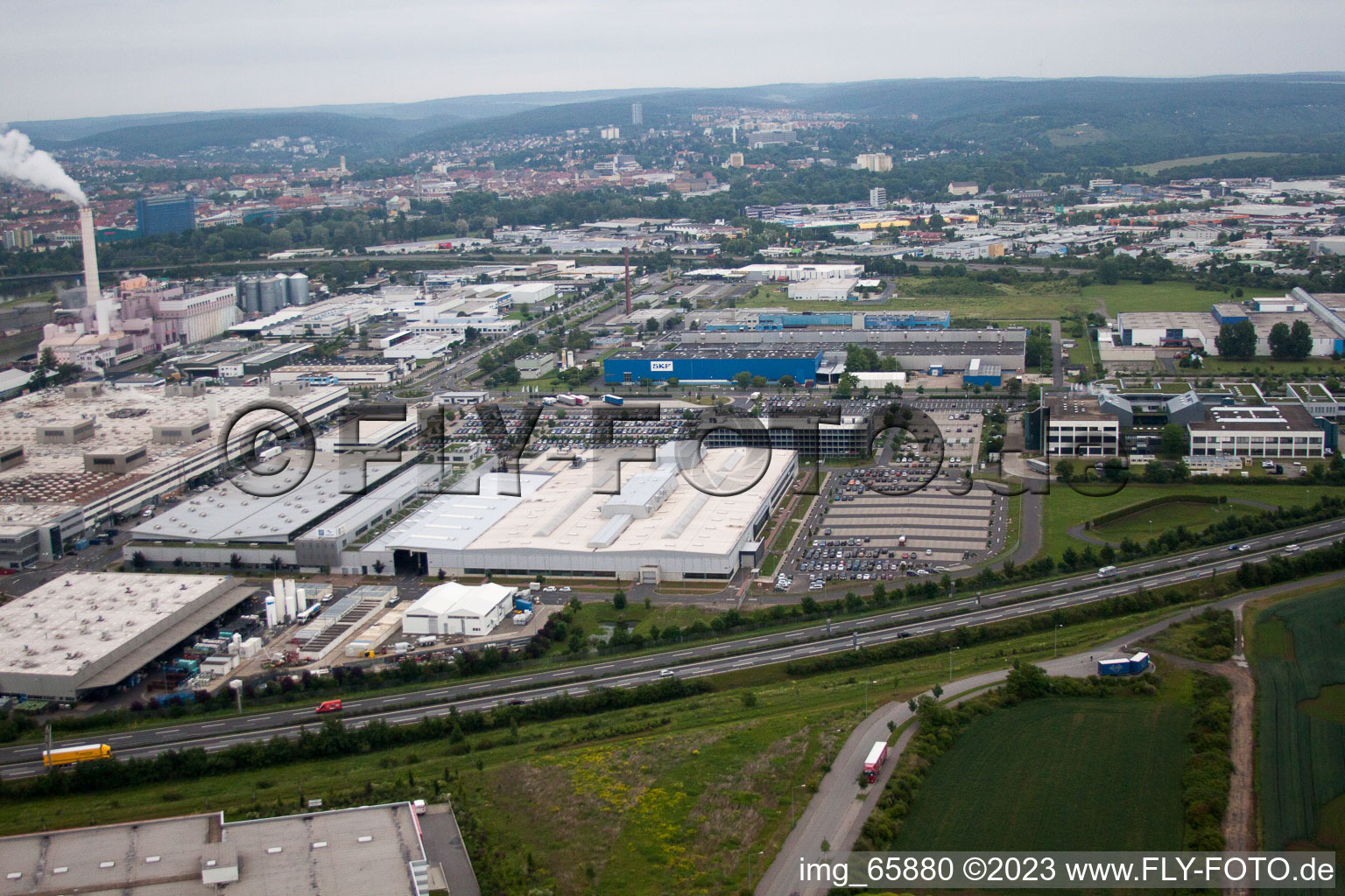 Luftbild von Schweinfurt, Industriegebiet Hafenstr im Bundesland Bayern, Deutschland