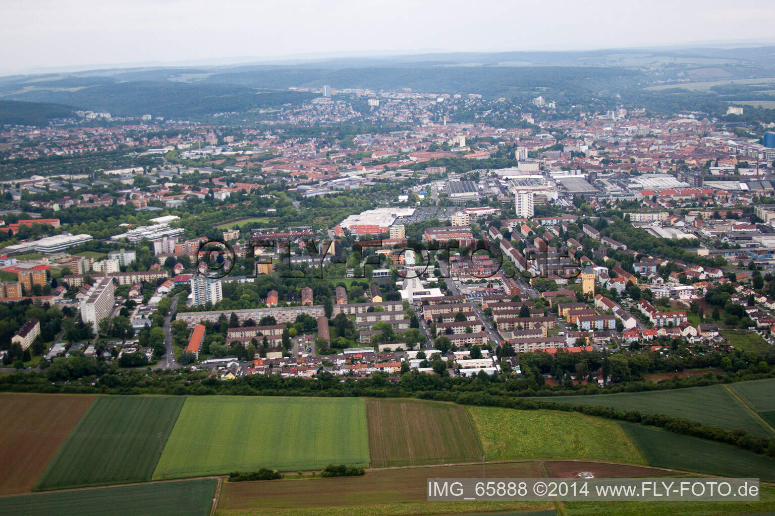 Luftaufnahme von Schweinfurt Oberndorf im Bundesland Bayern, Deutschland