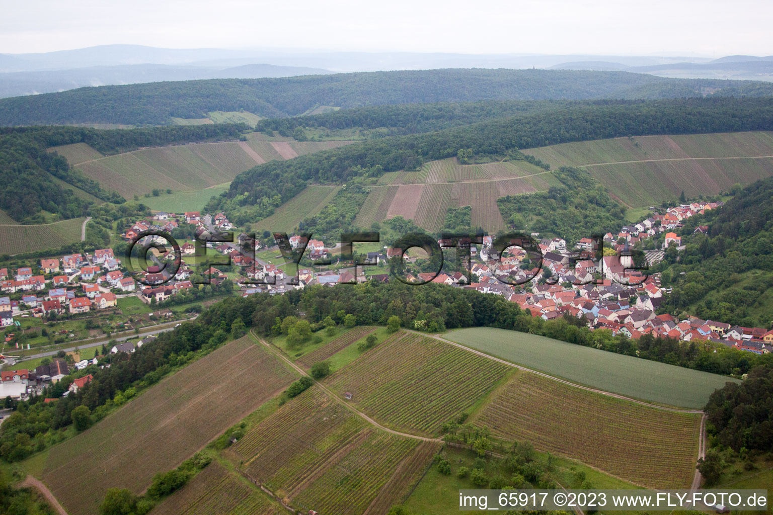 Schrägluftbild von Ramsthal im Bundesland Bayern, Deutschland
