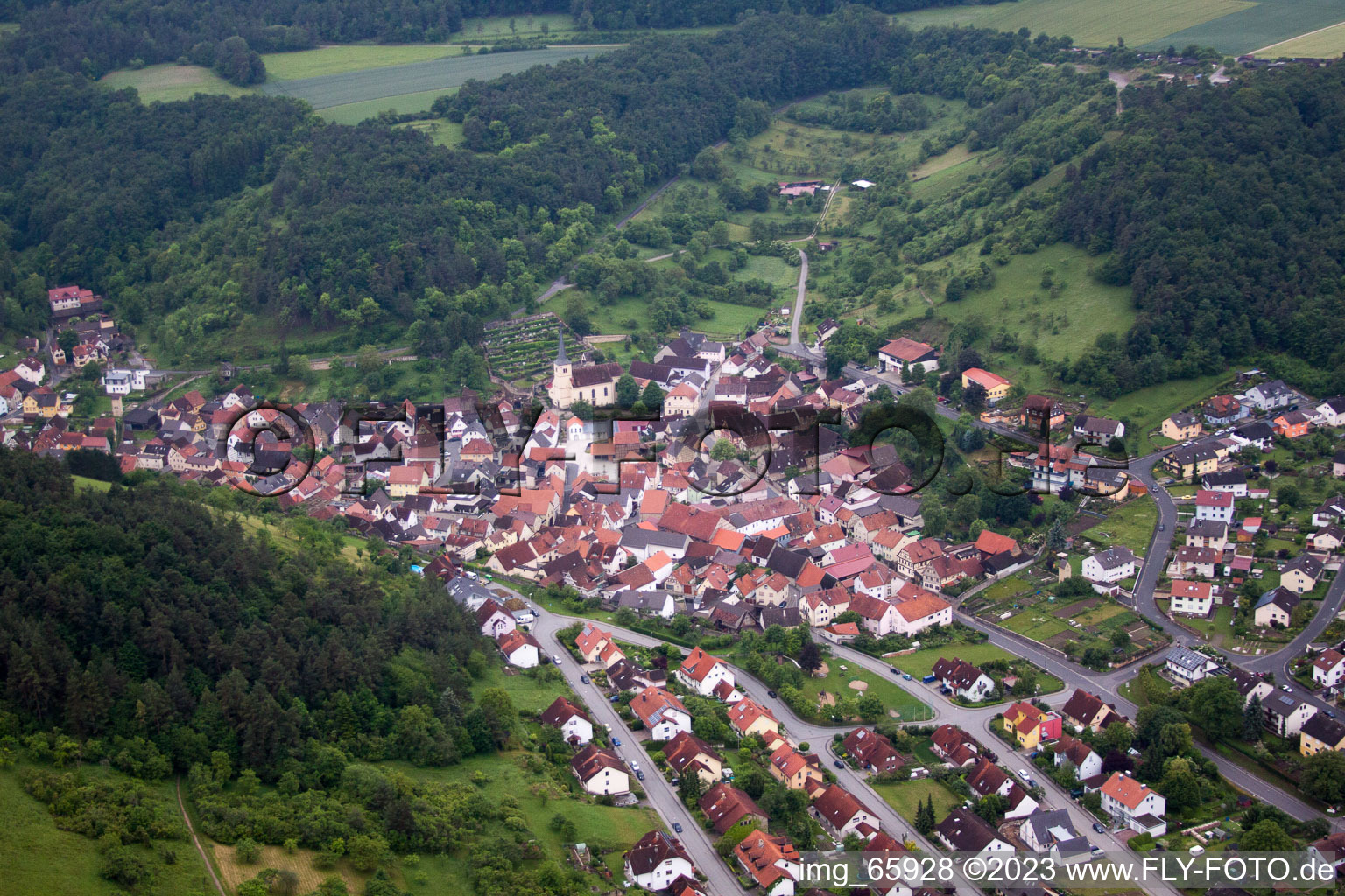 Luftbild von Sulzthal im Bundesland Bayern, Deutschland