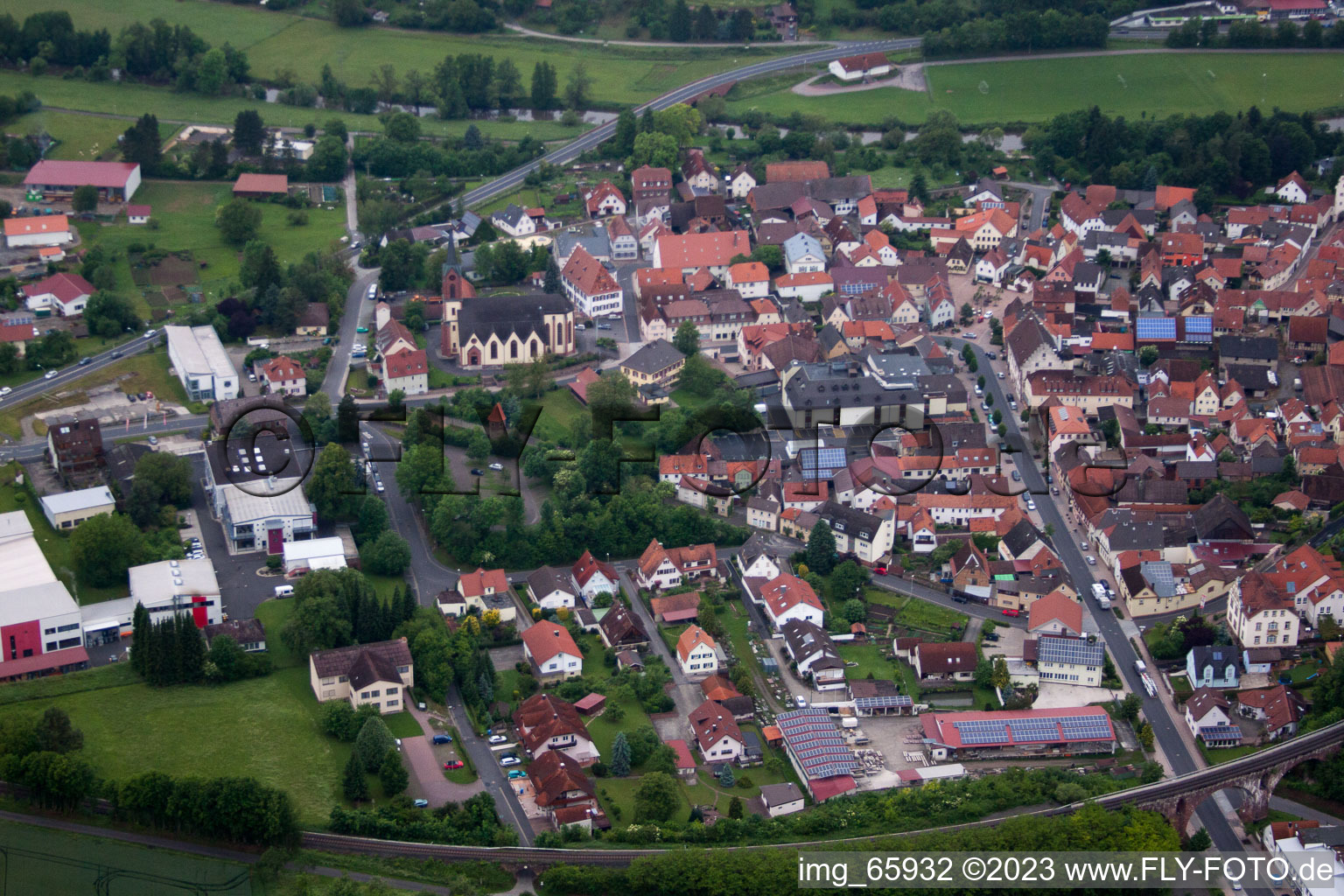 Luftbild von Euerdorf im Bundesland Bayern, Deutschland