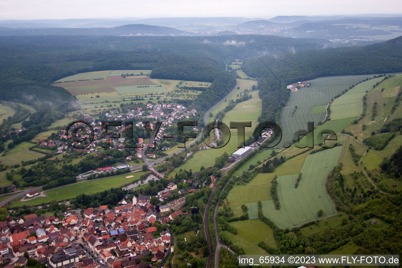 Luftaufnahme von Euerdorf im Bundesland Bayern, Deutschland