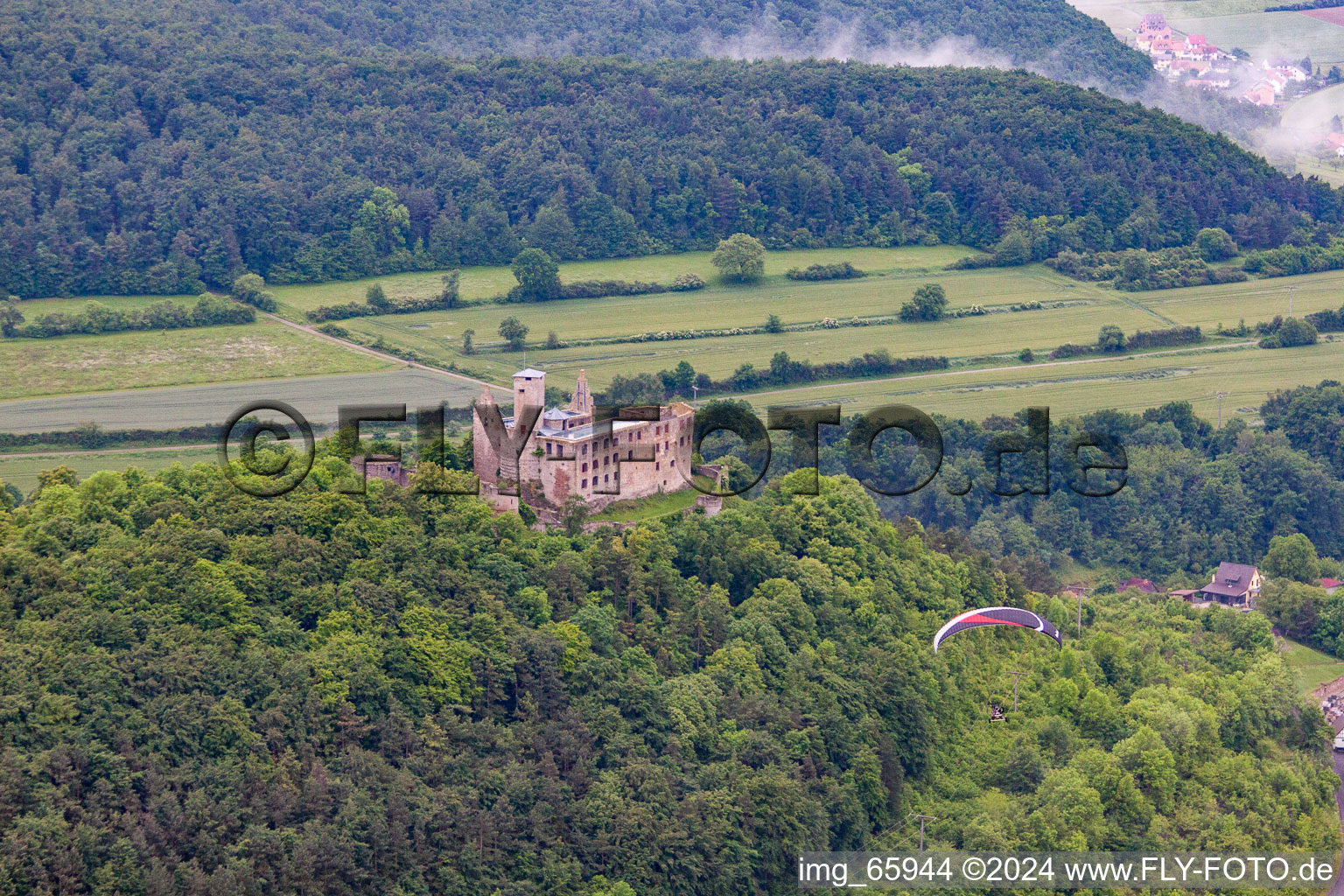 Trimburg an der fränkischen Saale gehört schon zur Rhön im Ortsteil Trimberg in Elfershausen im Bundesland Bayern, Deutschland