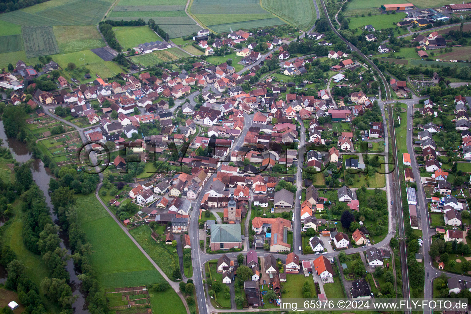 Dorf - Ansicht im Ortsteil Diebach in Hammelburg im Bundesland Bayern, Deutschland