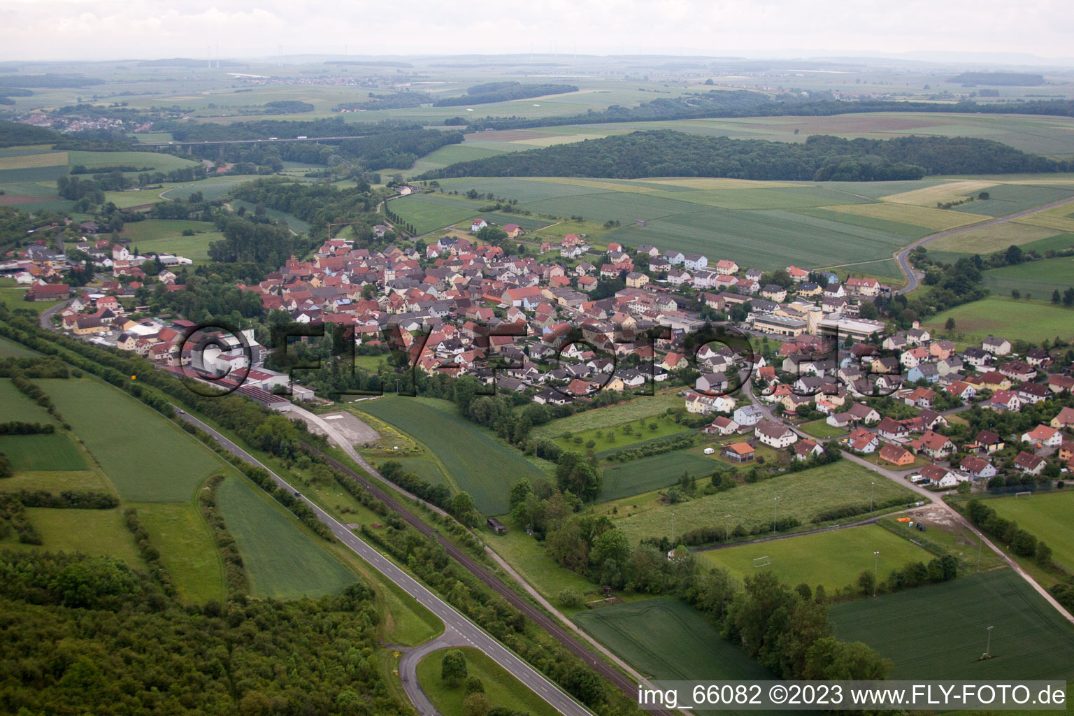 Gänheim im Bundesland Bayern, Deutschland vom Flugzeug aus