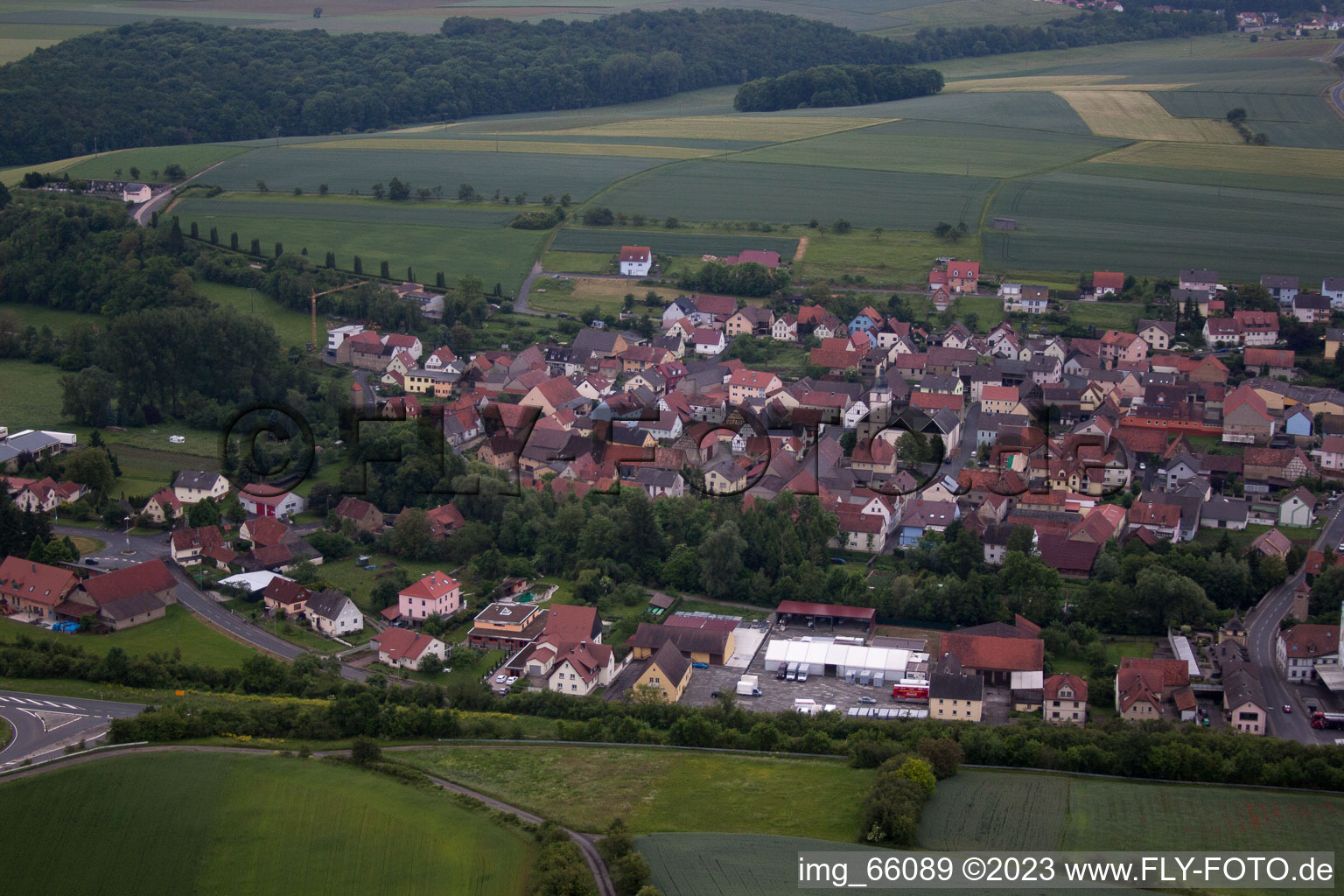 Drohnenbild von Gänheim im Bundesland Bayern, Deutschland