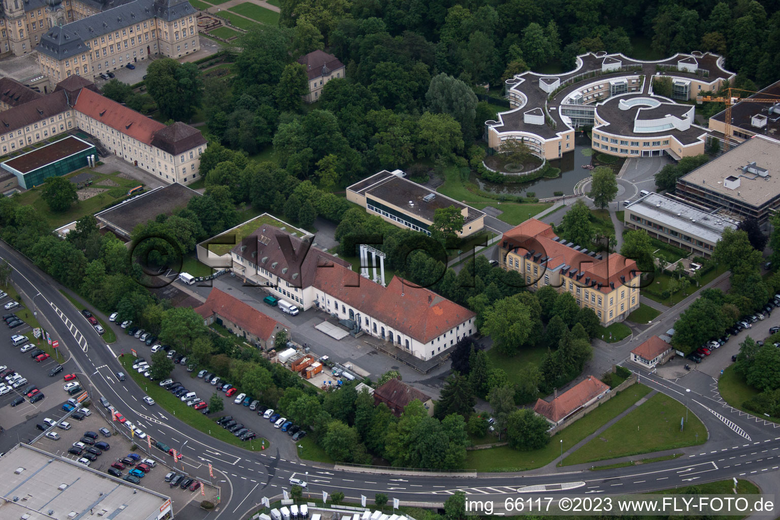 Werneck im Bundesland Bayern, Deutschland aus der Drohnenperspektive