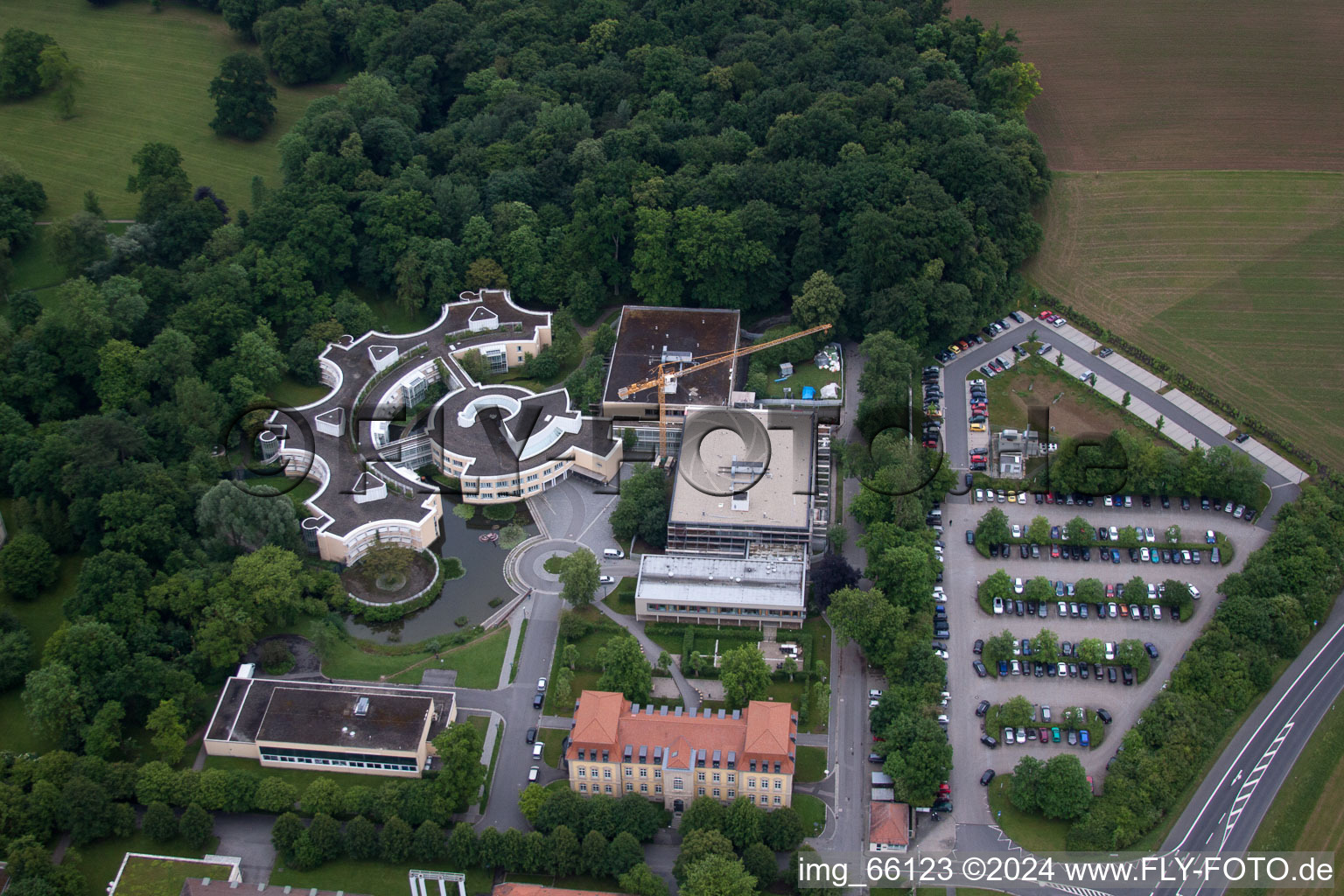 Schrägluftbild von Werneck im Bundesland Bayern, Deutschland