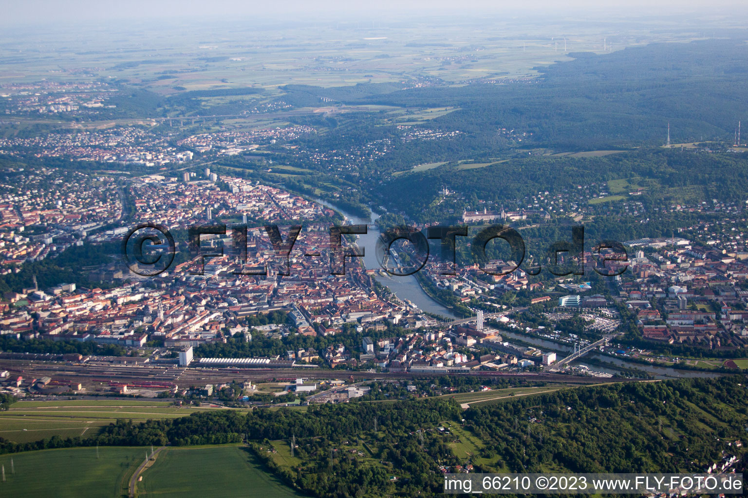 Luftbild von Würzburg, Altstadt im Bundesland Bayern, Deutschland