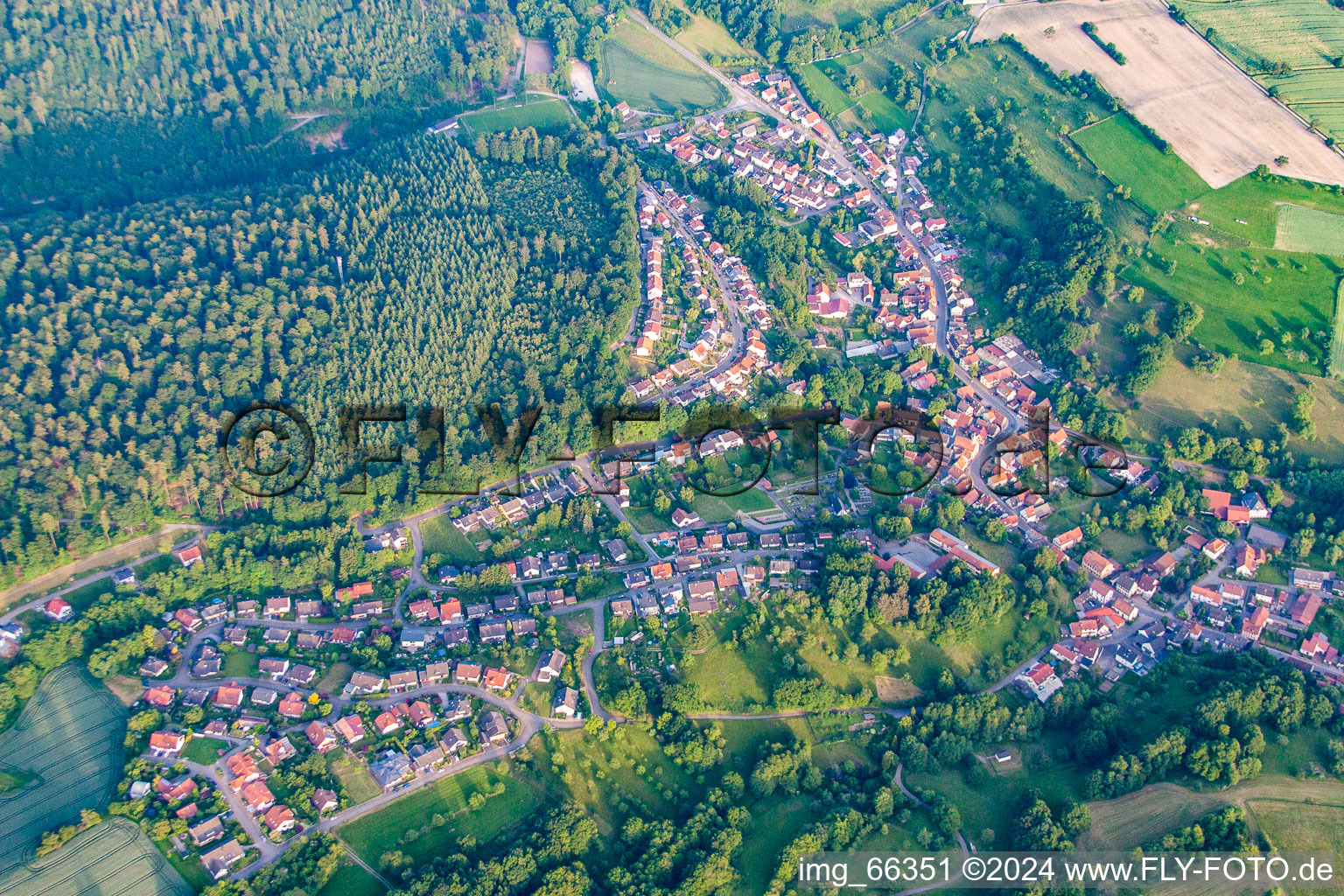 Waldwimmersbach im Bundesland Baden-Württemberg, Deutschland vom Flugzeug aus