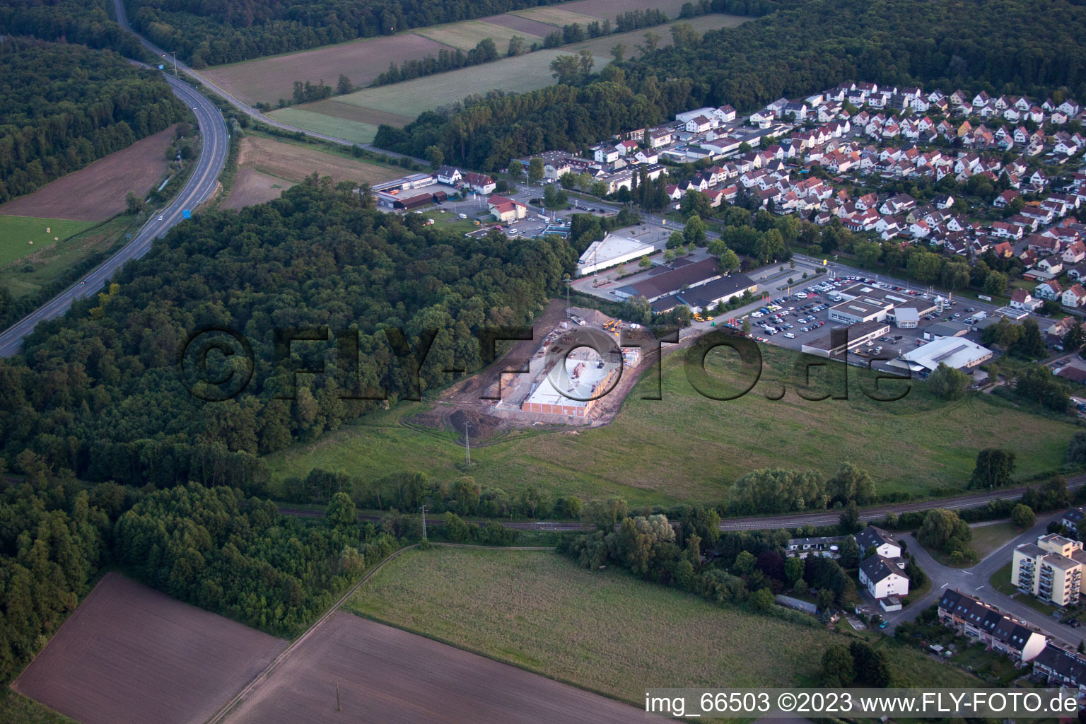 Luftaufnahme von Kandel, Neubau EDEKA im Bundesland Rheinland-Pfalz, Deutschland