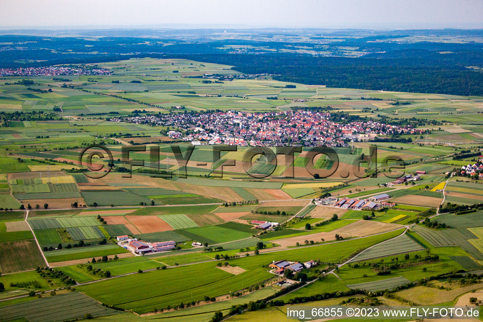 Luftbild von Ortsteil Oberjesingen in Herrenberg im Bundesland Baden-Württemberg, Deutschland