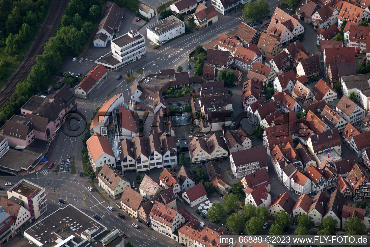 Luftaufnahme von Bronntor in Herrenberg im Bundesland Baden-Württemberg, Deutschland