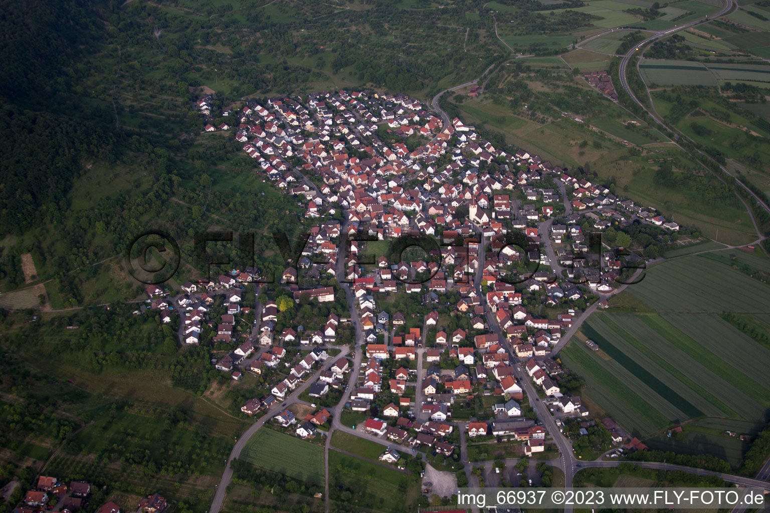 Luftbild von Ortsteil Kayh in Herrenberg im Bundesland Baden-Württemberg, Deutschland