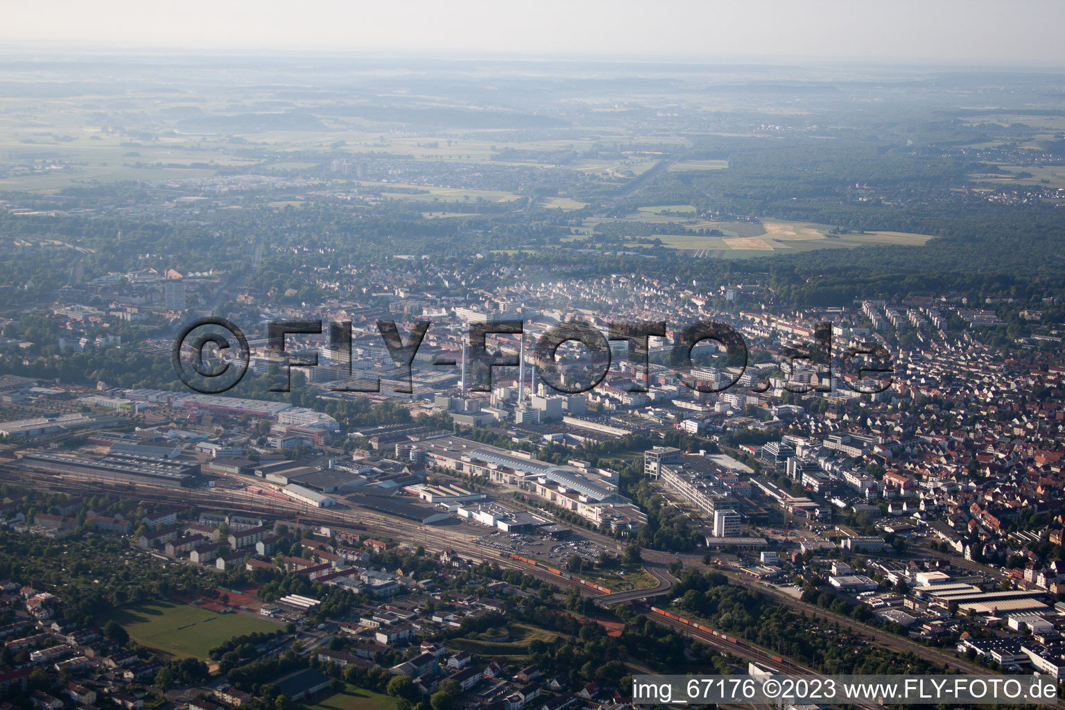 Luftaufnahme von Ulm im Bundesland Baden-Württemberg, Deutschland