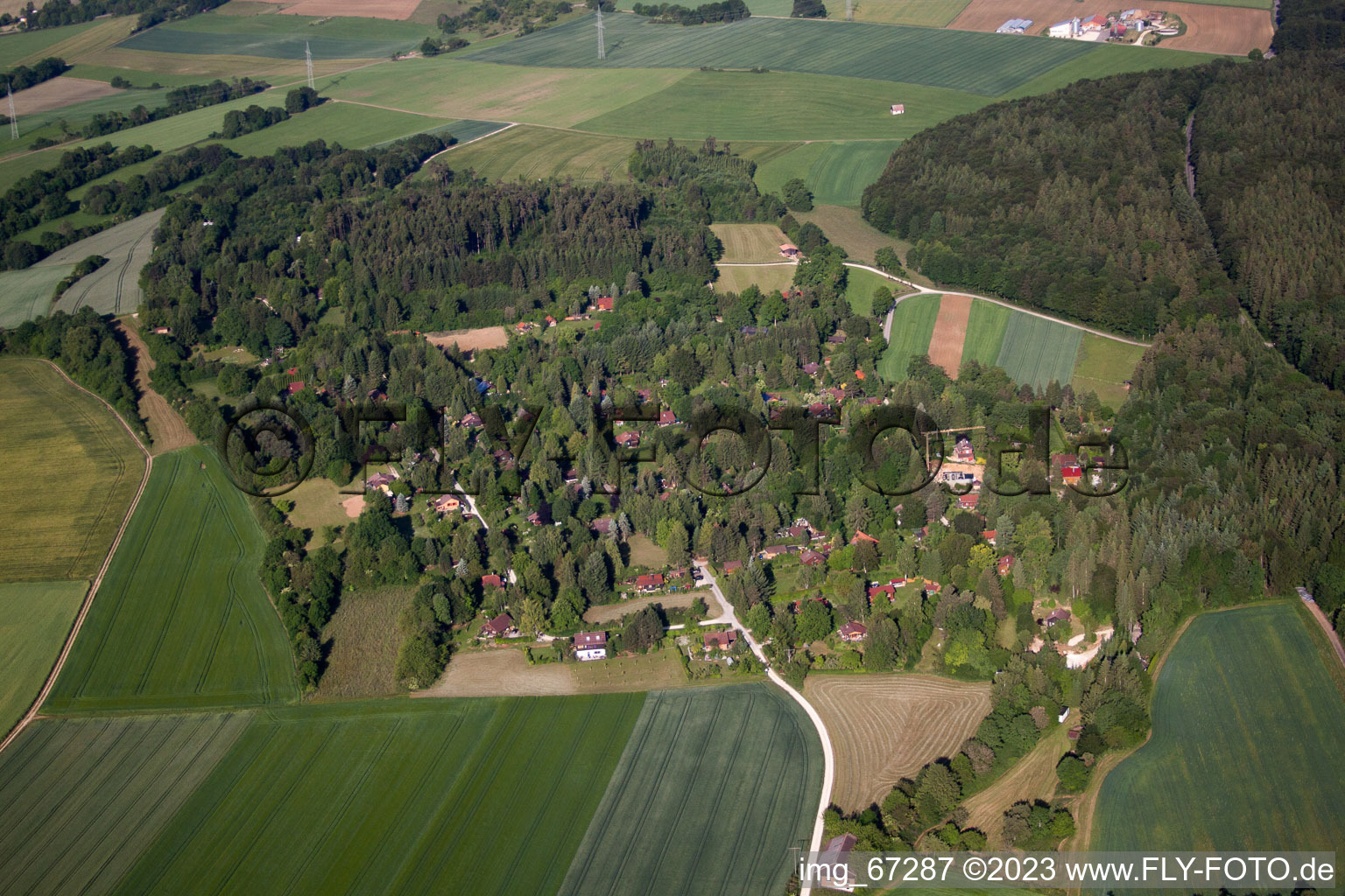 Luftbild von Berghülen im Bundesland Baden-Württemberg, Deutschland