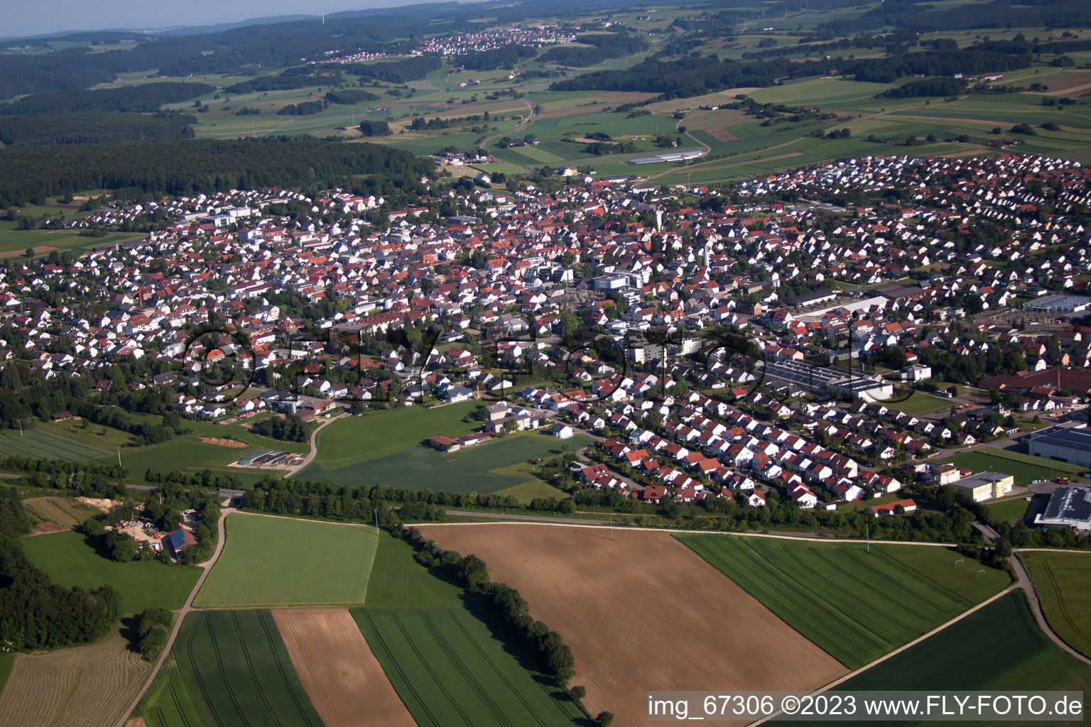 Luftbild von Laichingen im Bundesland Baden-Württemberg, Deutschland