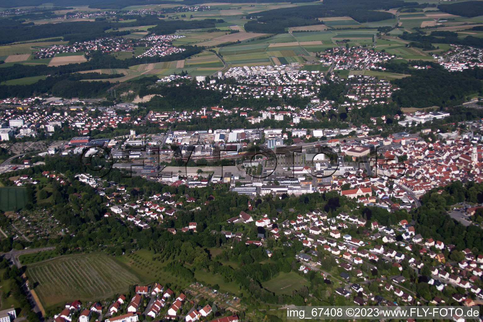 Luftbild von Biberach an der Riß im Bundesland Baden-Württemberg, Deutschland